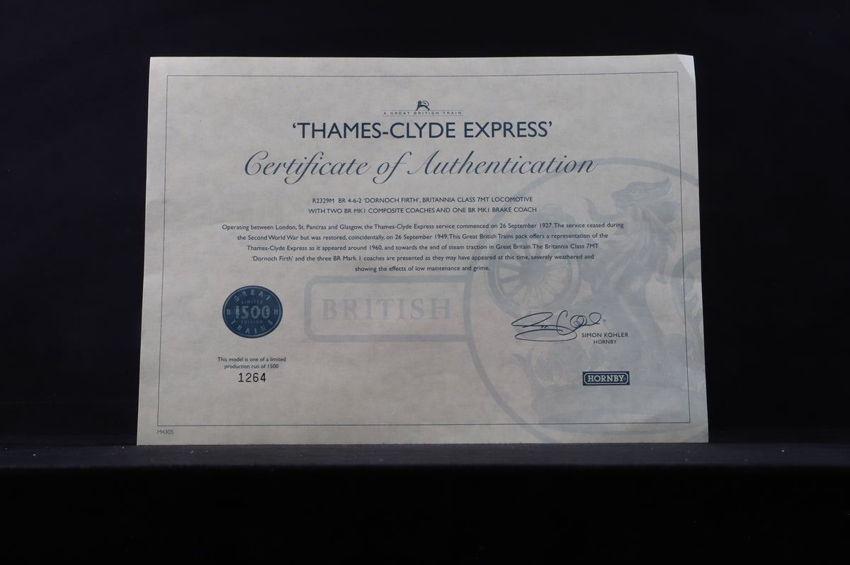 Hornby OO R2329M Thames - Clyde Express Train Pack Ltd Ed 1264/ 1500