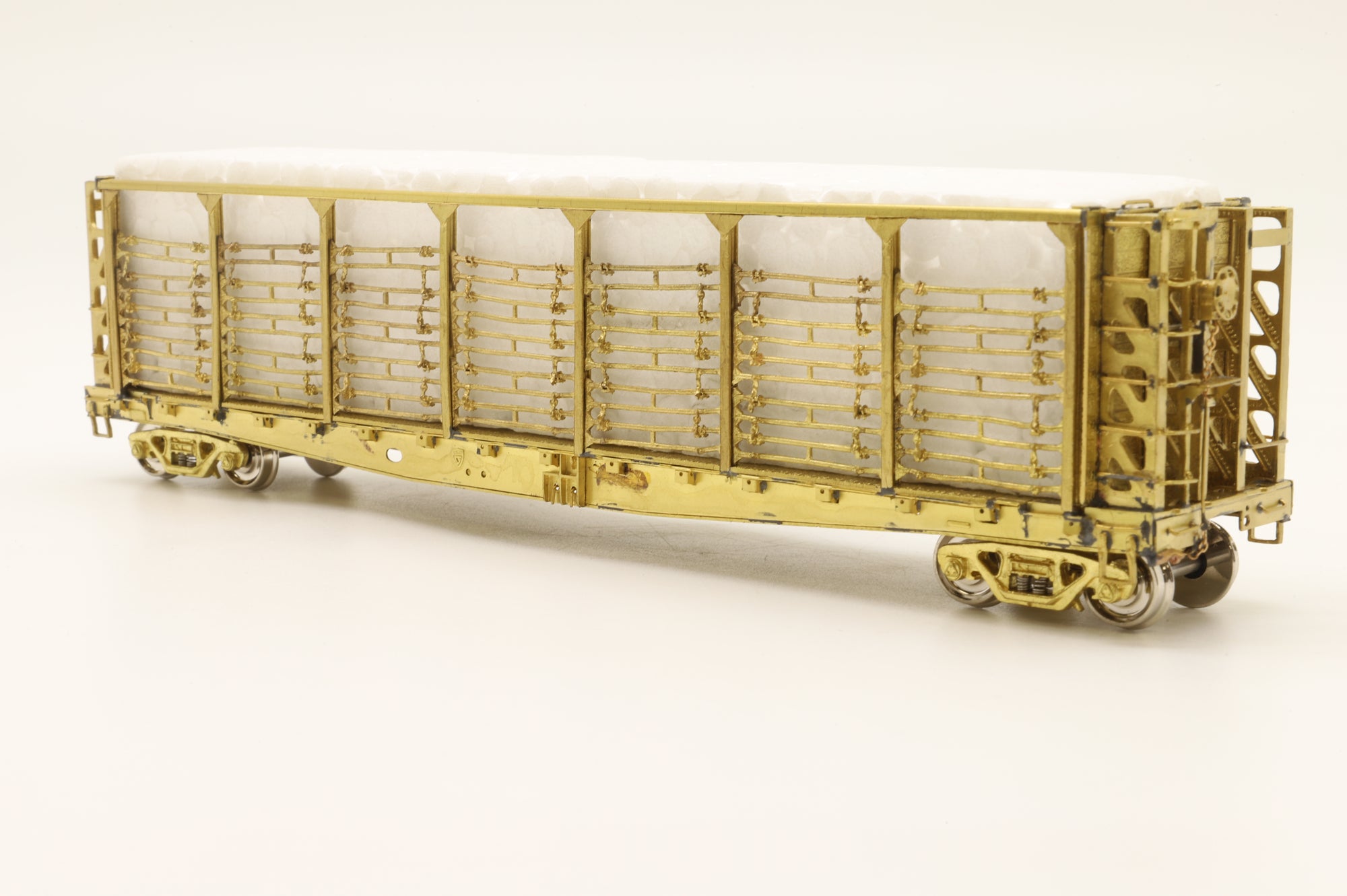 Overland Models HO Brass 3022 UP Tie Car F-70-1 w/ Movable Bar Assemblies on Sides Unpainted