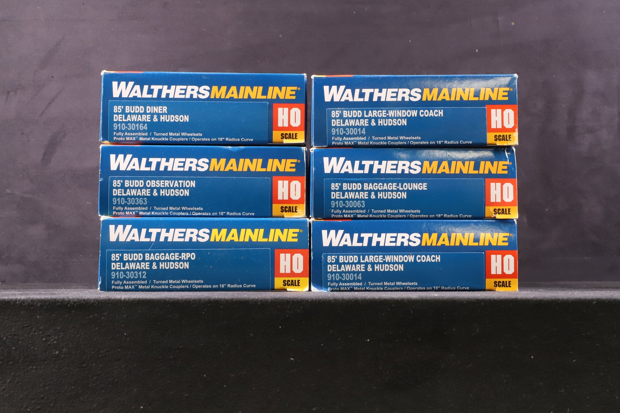 Walthers HO Rake Of 6 Delaware & Hudson 85' Budd Coaches