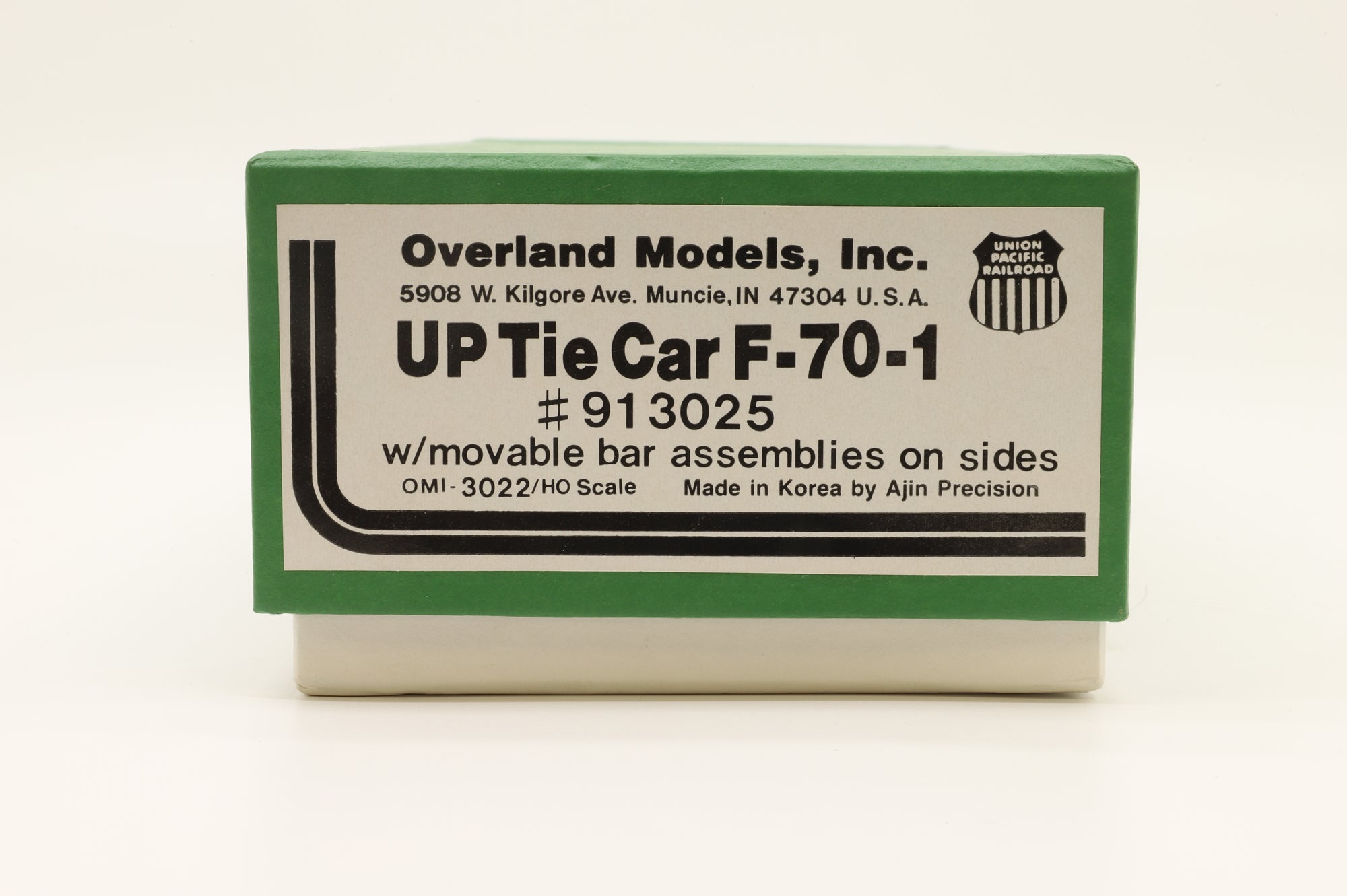 Overland Models HO Brass 3022 UP Tie Car F-70-1 w/ Movable Bar Assemblies on Sides Unpainted