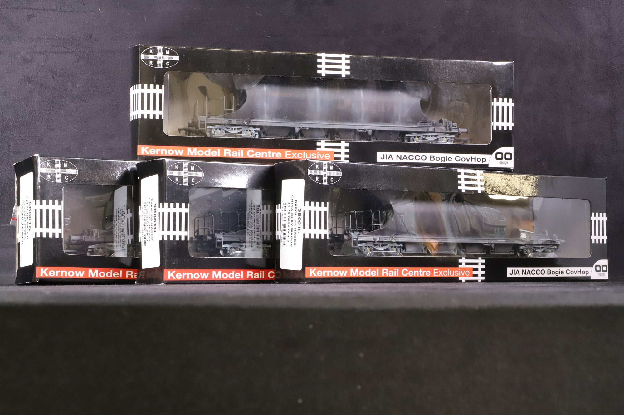 KRMC/Dapol OO SB001C/F/G/H Rake of 4 JIA Wagons in Nacco/Imerys Livery - Weathered