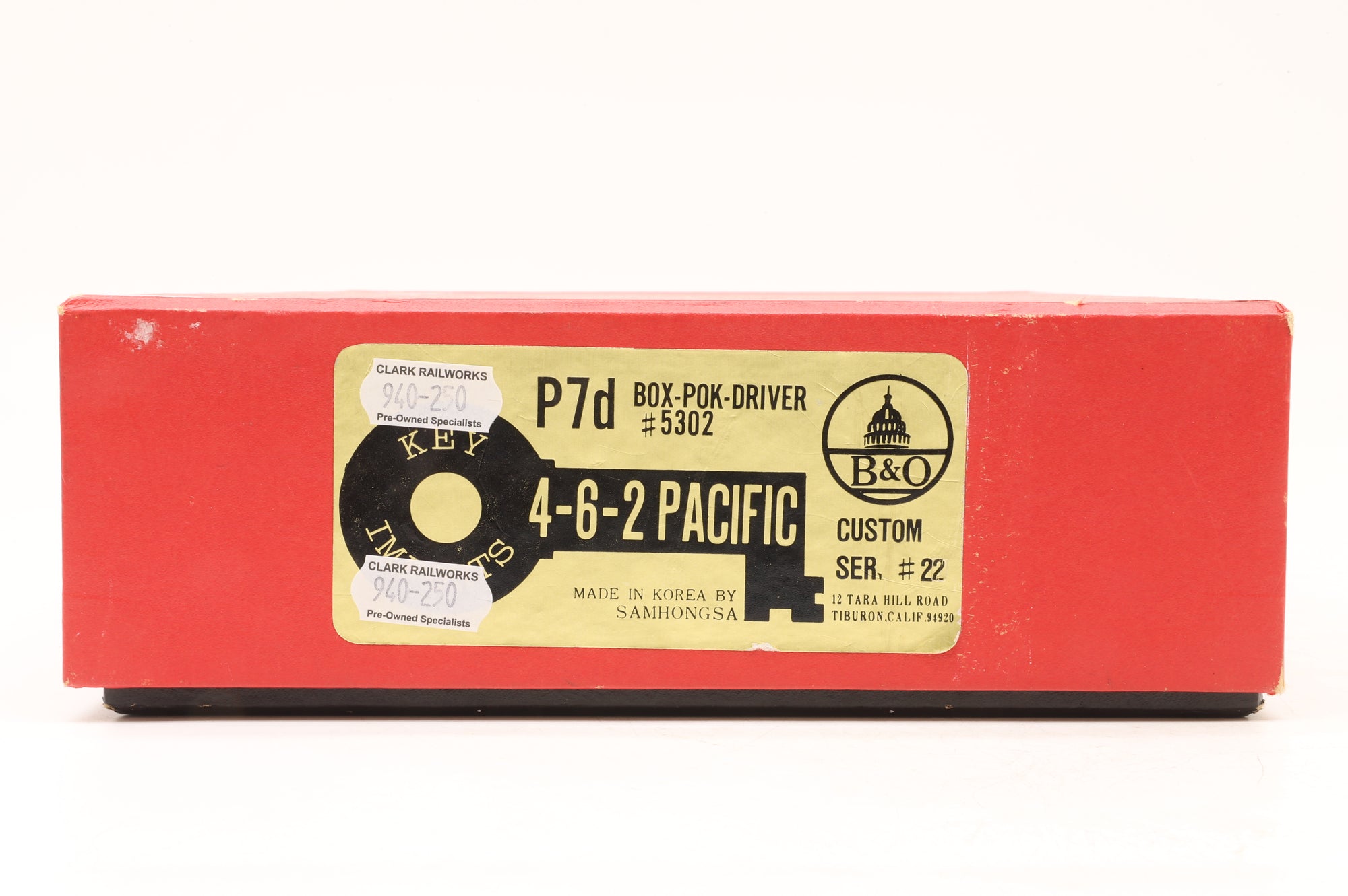 Key Imports/Samhongsa HO Brass P7d 4-6-2 Pacific #5302 in B&O Blue, Factory Painted