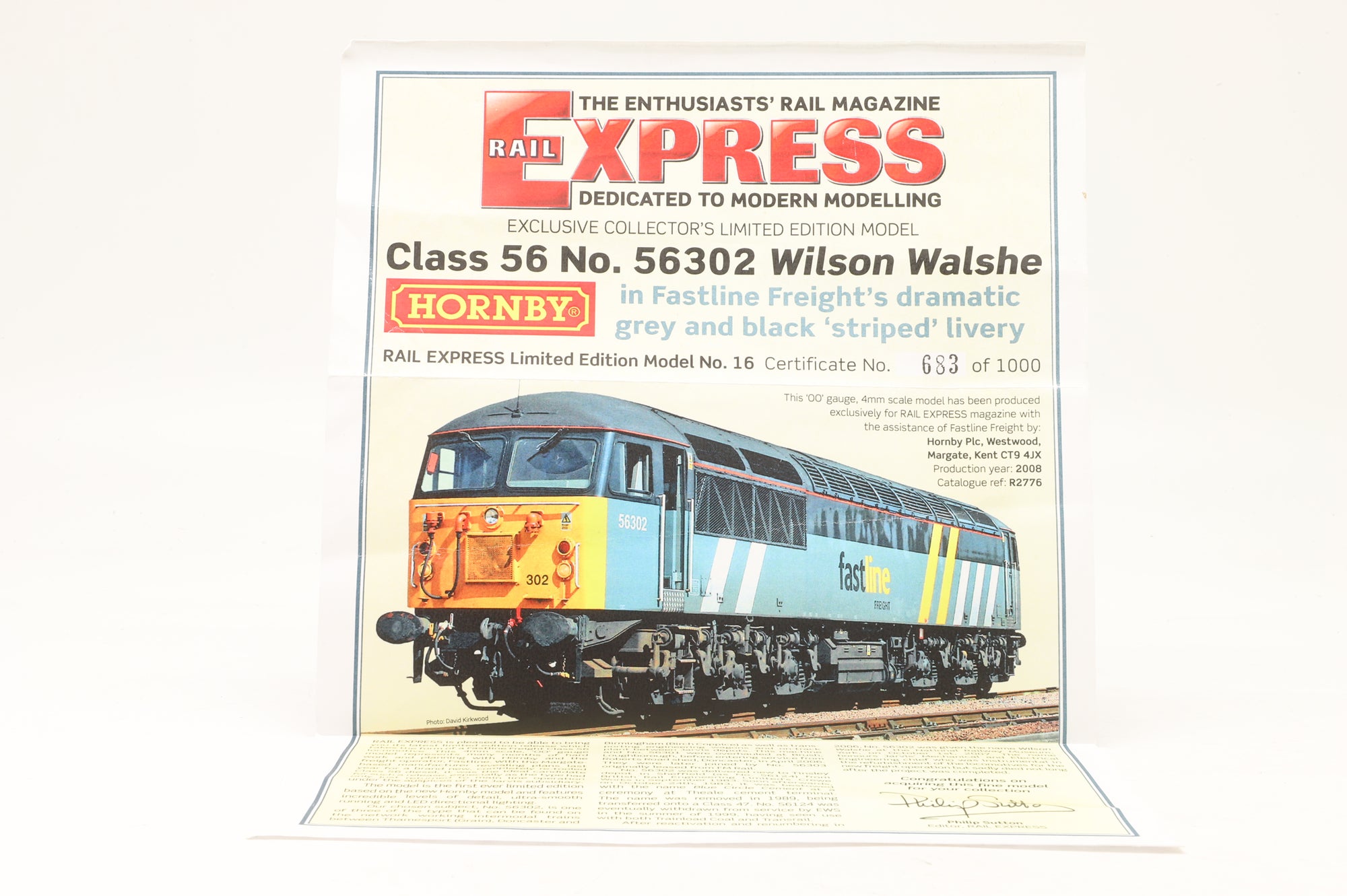 Hornby OO R2776 Class 56 56302 in Fastline Livery