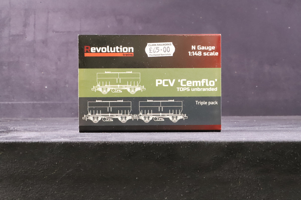 Revolution Trains N RT-PCV-TOPS-H PCV Cemflo TOPS Unbranded Triple Wagon Pack