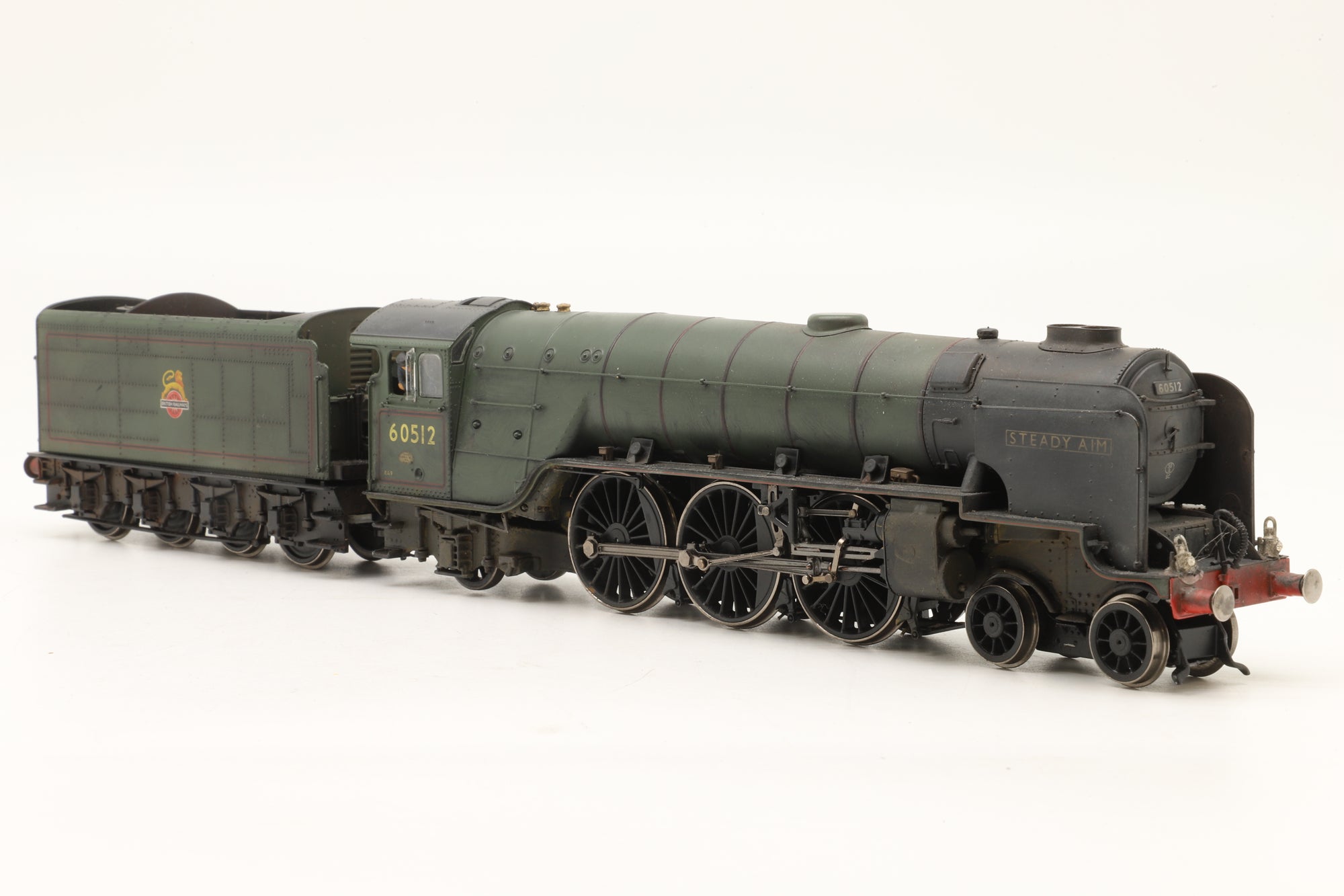 Hornby OO R3834 Thompson Class A2/3 60512 'Steady Aim' in Lined BR Green w/ Early Crests – Weathered