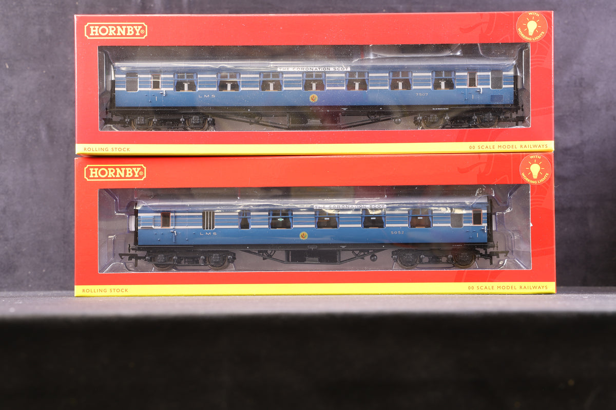 Hornby OO Rake Of 9 LMS Stanier Coronation Scot Blue Coaches