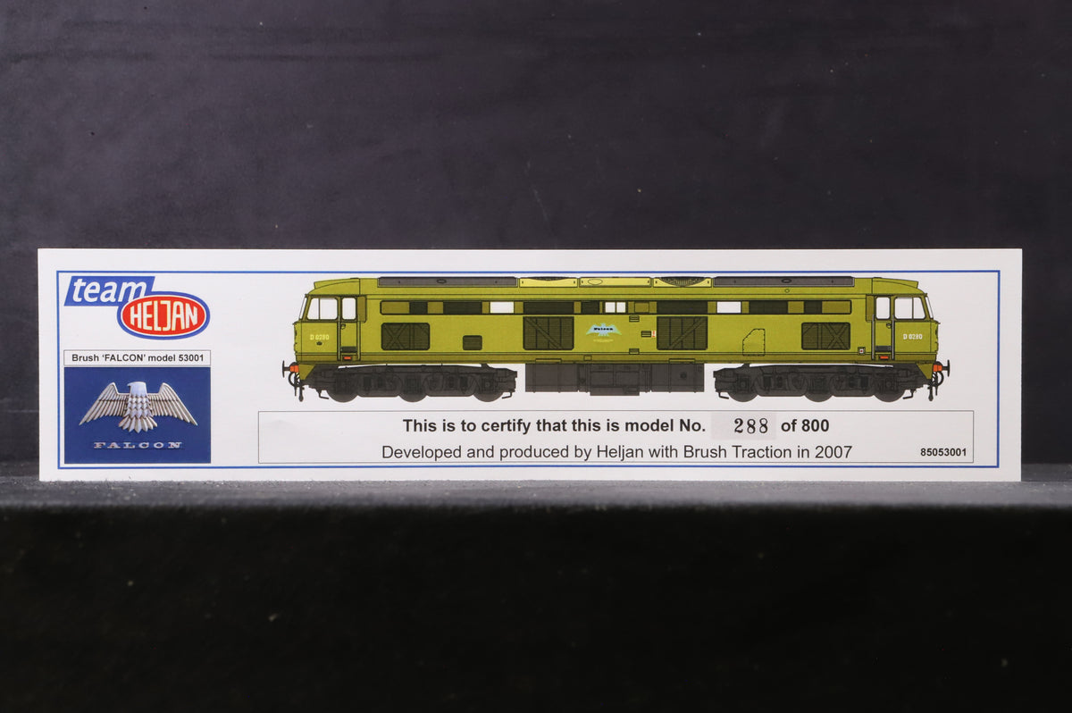 Heljan OO 5300 Class 53 Diesel &#39;D0280&#39; &#39;Falcon&#39; Original Lime Green Ltd Ed 288/ 800