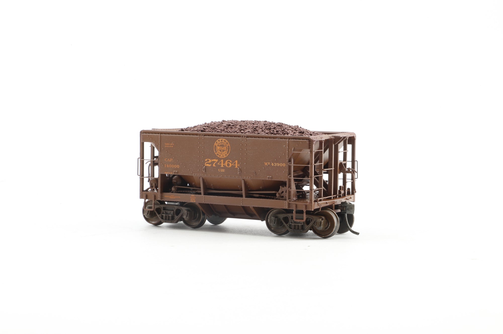 MTH HO Rake of 4 70T Centre Discharge Ore Cars in DMIR Livery