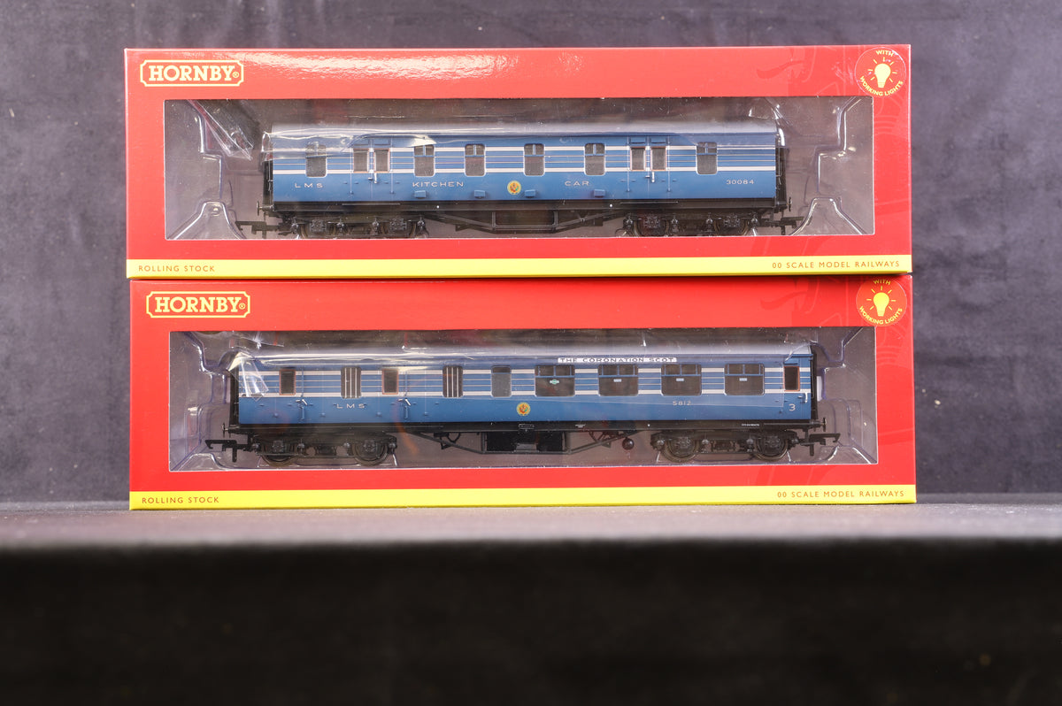 Hornby OO Rake Of 9 LMS Stanier Coronation Scot Blue Coaches