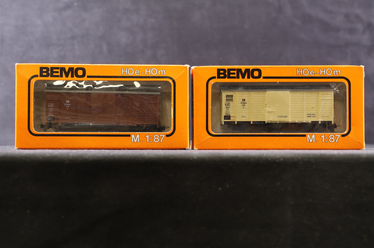 Bemo HOe Rake Of 4 DB Box Wagons Inc. 2002, 2004 &amp; 2005