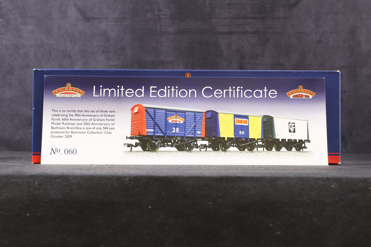 Bachmann OO Rake Of 9 Anniversary Vent Wagons 2009/ 2010 &amp; 2011 Excl. Bachmann Collectors Club