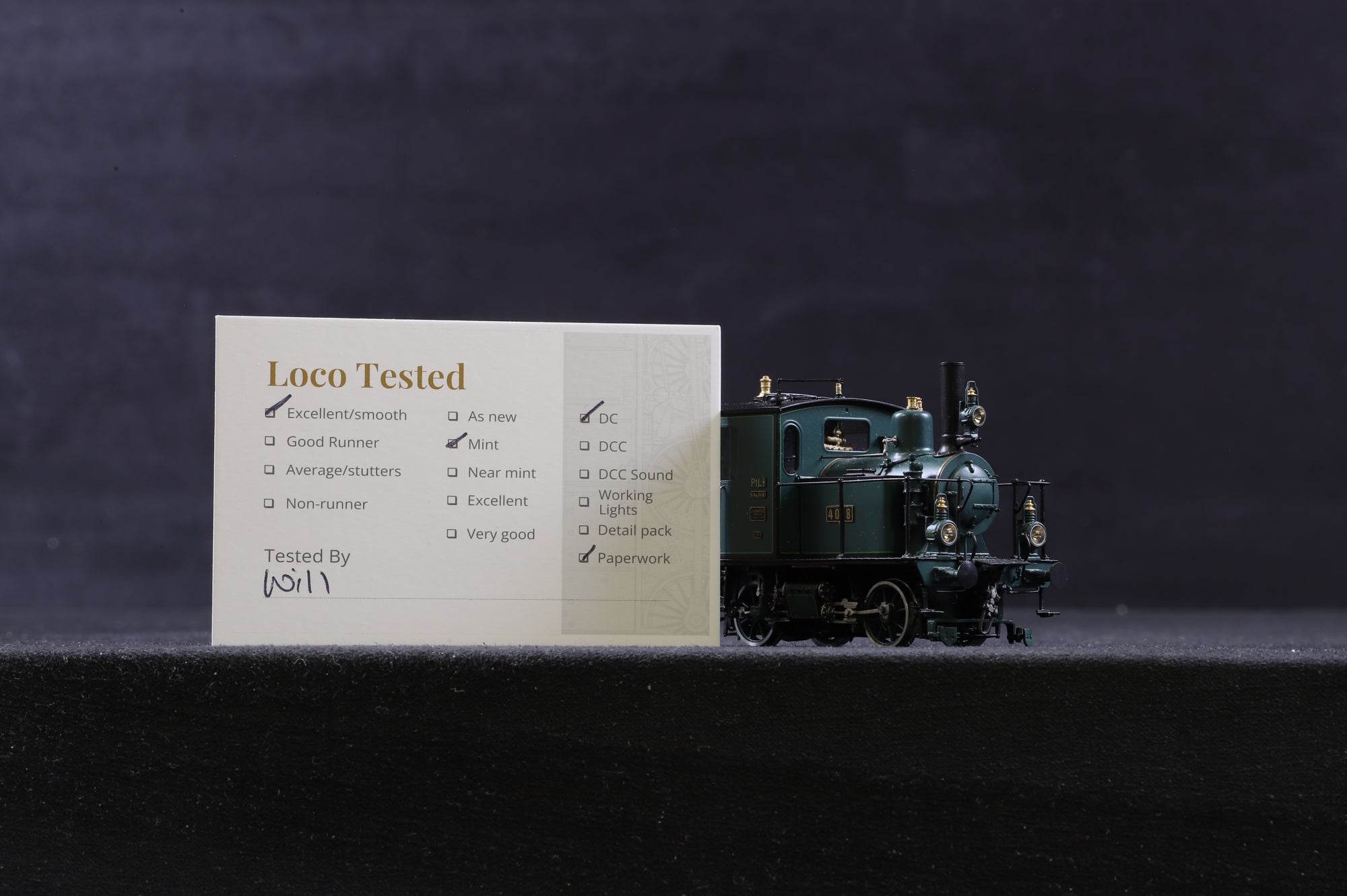 Micro-Metakit HO Brass 08301H ML 2/2 Tank Locomotive Green Livery