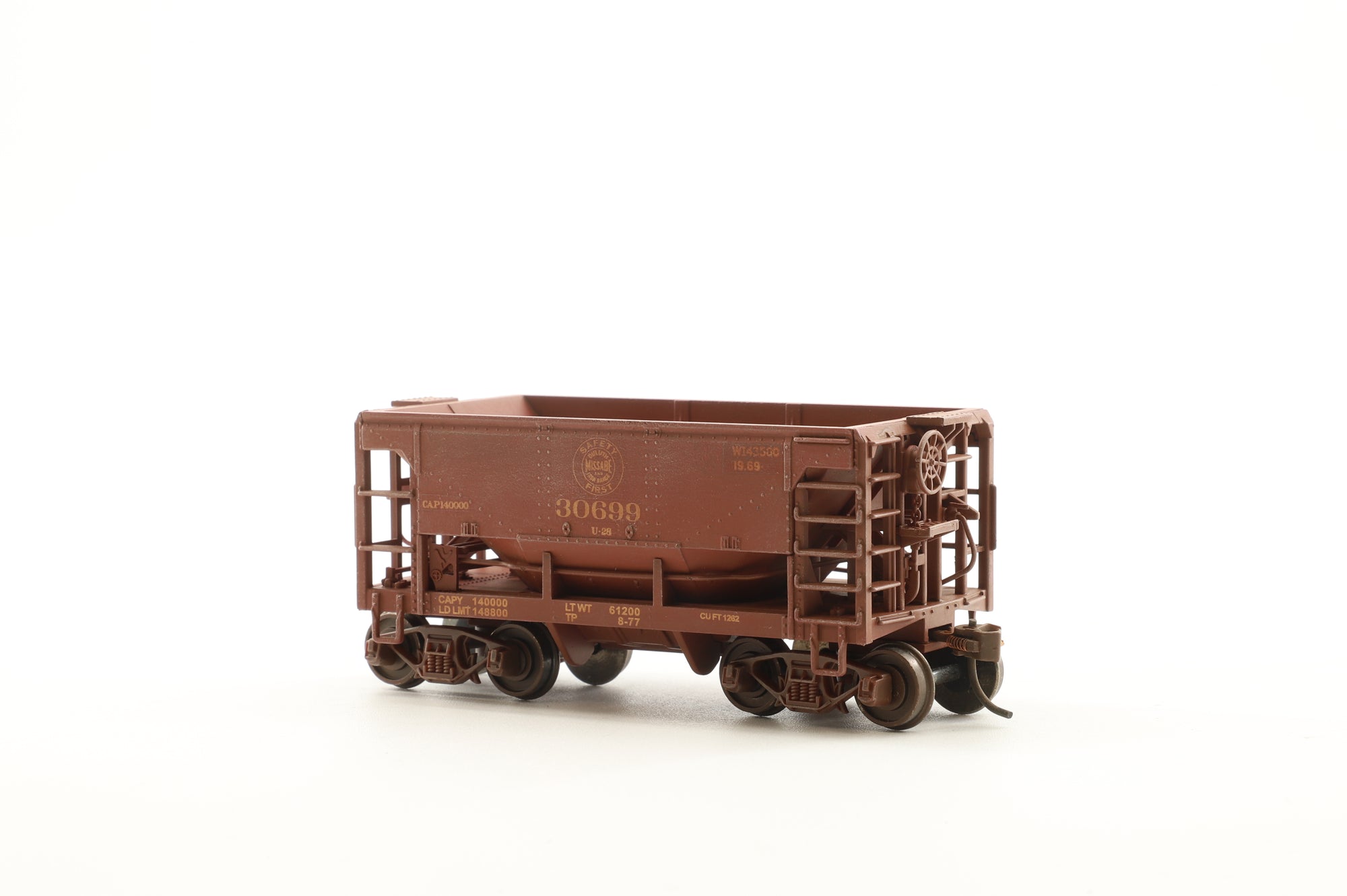 Model Power HO 1908 Rake Of 6 U-29 Metal Ore Cars Pro Renumbered & Weathered