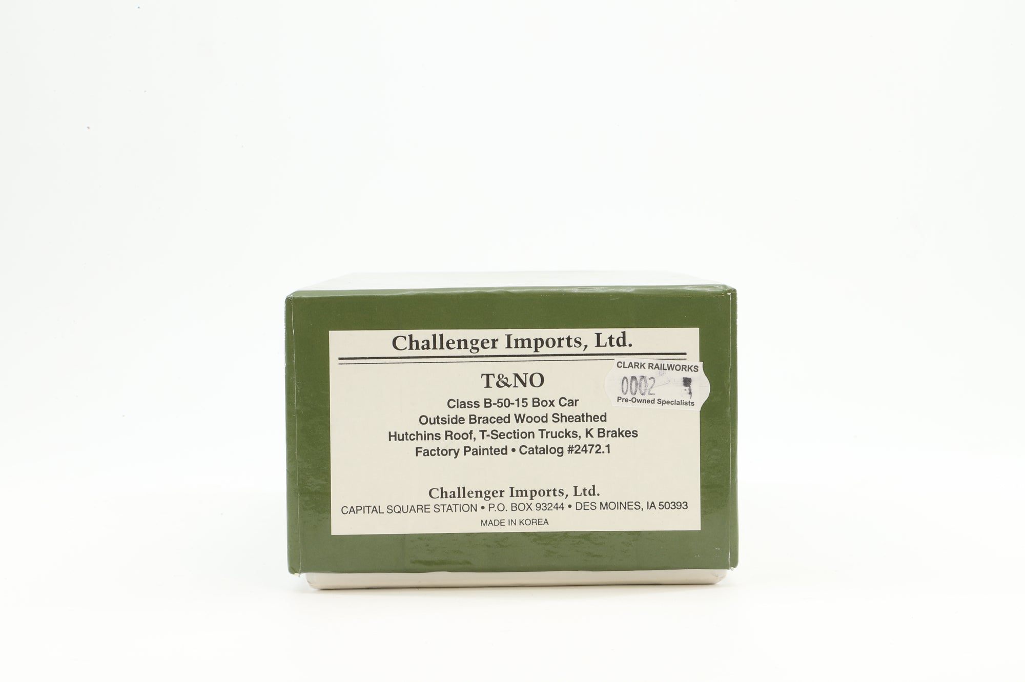 Challenger Imports HO Brass 2472.1 Box Car Auto T&NO OSB, B-50-15 Hutchins Roof, K brakes '53066'