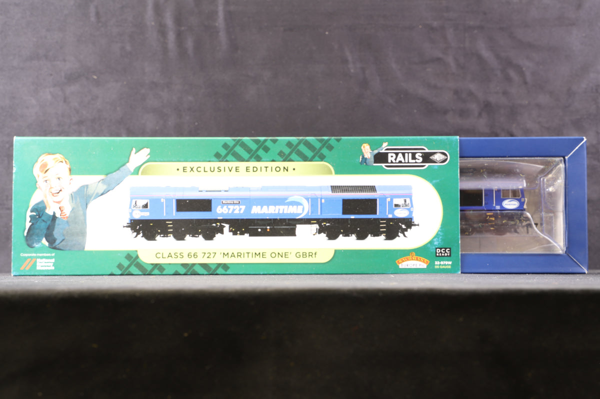 Bachmann OO 32-979W Class 66 &#39;66727&#39; &#39;Maritime One&#39; GBRf Maritime Excl. Rails, DCC Sound