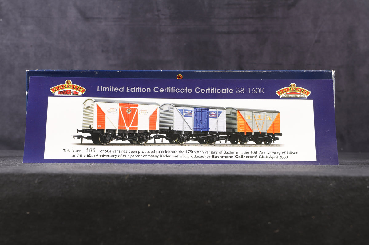 Bachmann OO Rake Of 9 Anniversary Vent Wagons 2009/ 2010 &amp; 2011 Excl. Bachmann Collectors Club