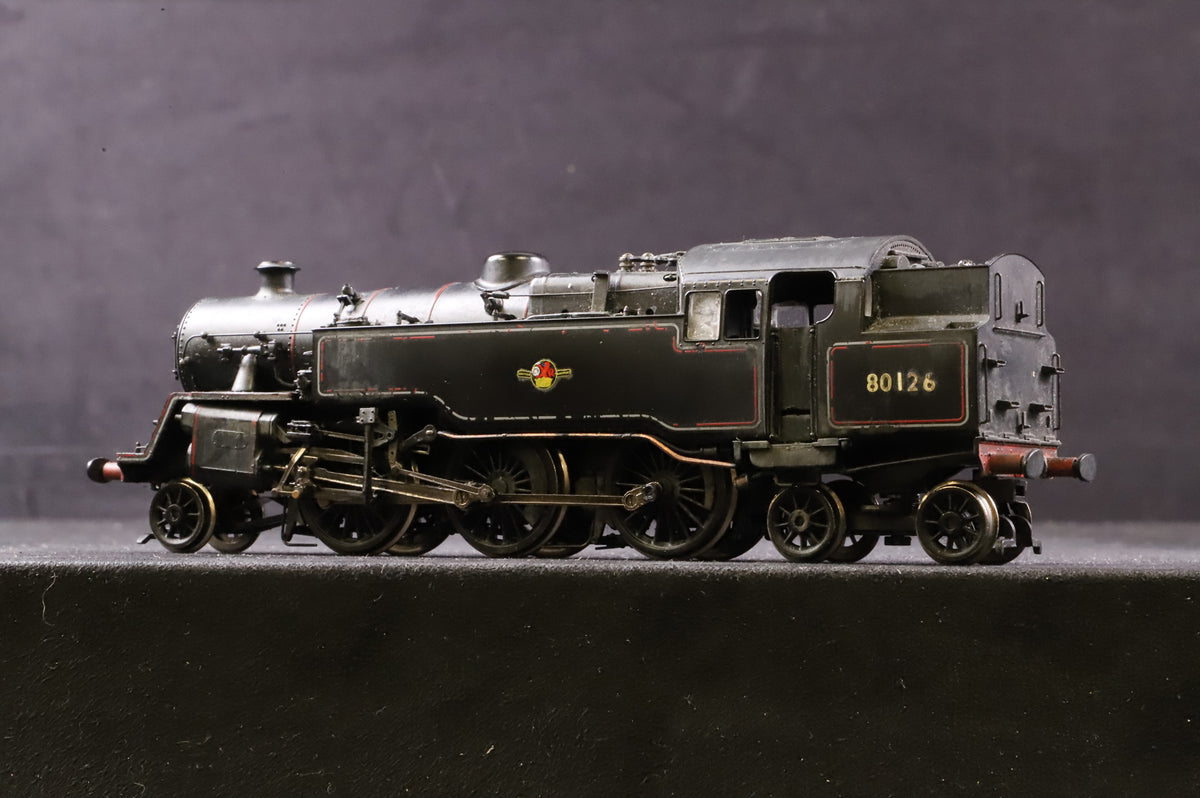 WORKSHOP Bachmann OO 32-350 Standard Class 4MT 80126 in Lined BR Black w/ Late Crests - Weathered