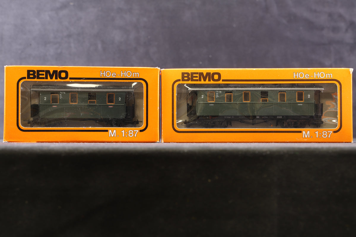 Bemo HOe Rake Of 4 KBI Green Coaches Inc. 3007, 3008, 3009 &amp; 3011