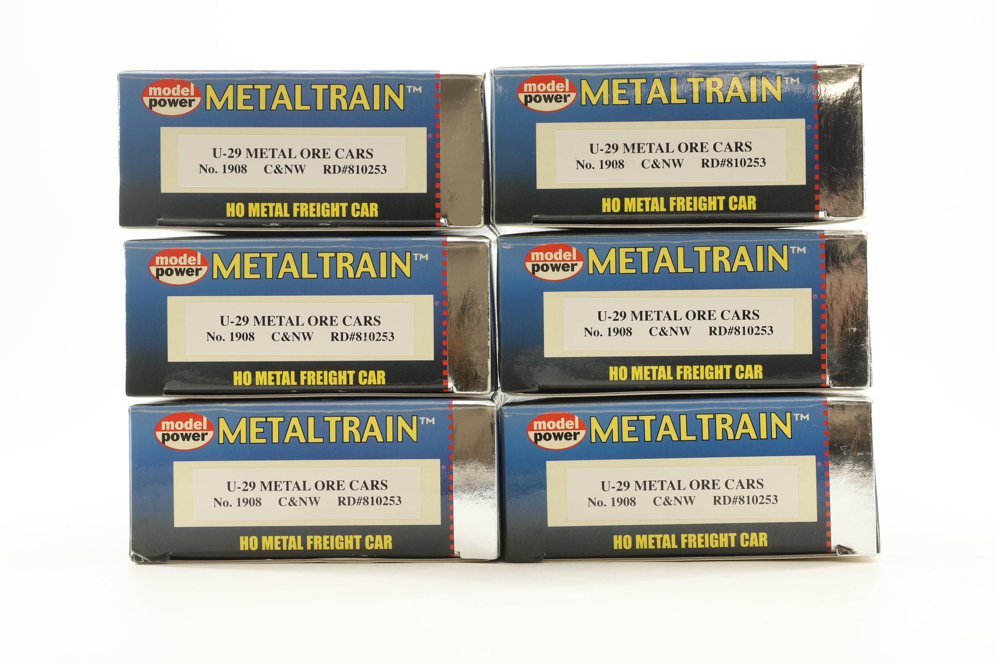 Model Power HO 1908 Rake Of 6 U-29 Metal Ore Cars Pro Renumbered & Weathered