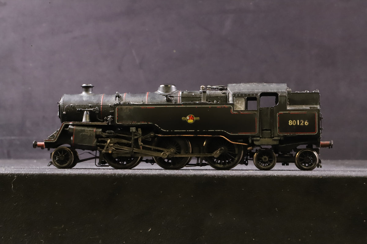 WORKSHOP Bachmann OO 32-350 Standard Class 4MT 80126 in Lined BR Black w/ Late Crests - Weathered