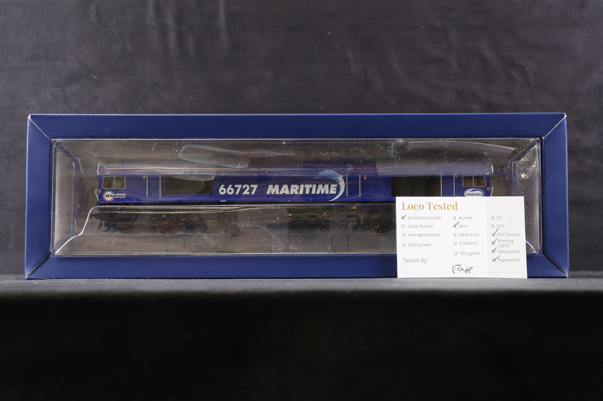 Bachmann OO 32-979W Class 66 &#39;66727&#39; &#39;Maritime One&#39; GBRf Maritime Excl. Rails, DCC Sound