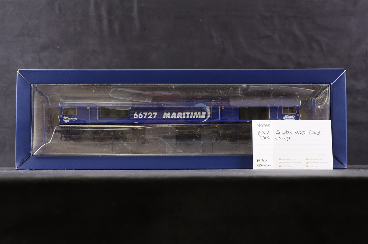 Bachmann OO 32-979W Class 66 &#39;66727&#39; &#39;Maritime One&#39; GBRf Maritime Excl. Rails, DCC Sound