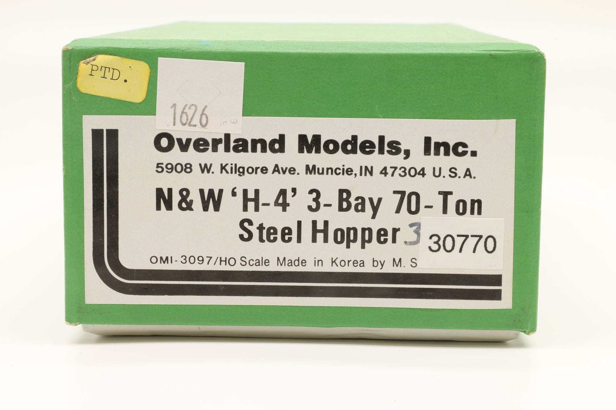 Overland Models/MS Models HO 3097 N&W 'H-4' 3-Bay 70T Steel Hopper, Brass Custom Painted & Transferred