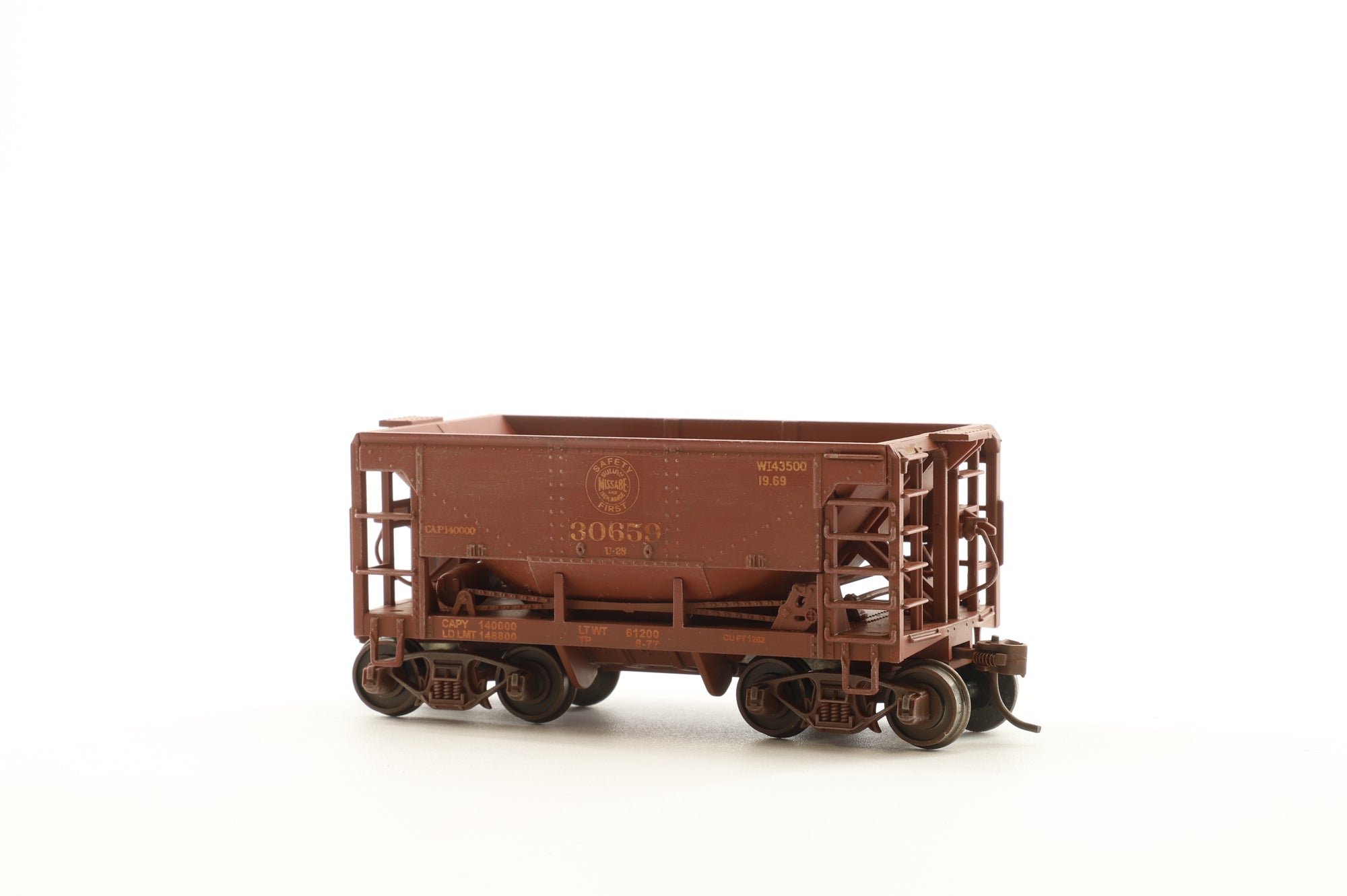 Model Power HO 1908 Rake Of 6 U-29 Metal Ore Cars Pro Renumbered & Weathered