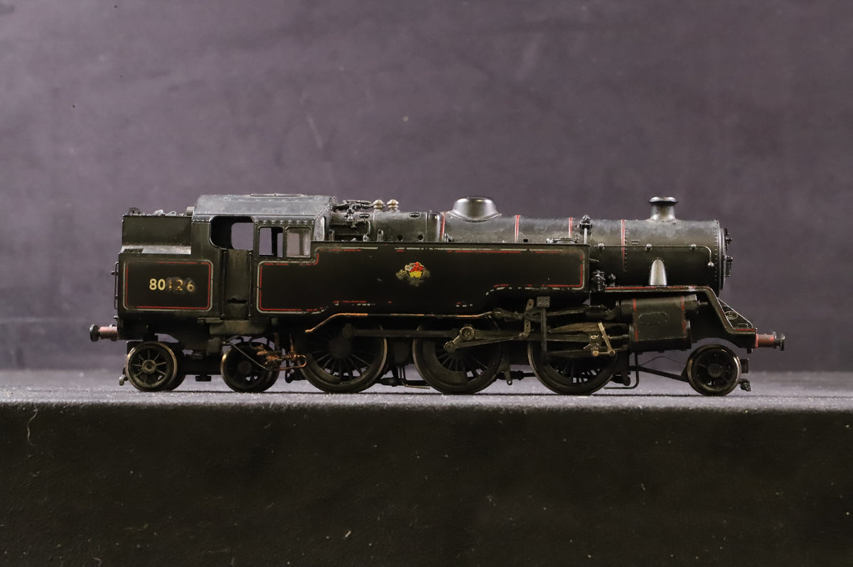 WORKSHOP Bachmann OO 32-350 Standard Class 4MT 80126 in Lined BR Black w/ Late Crests - Weathered