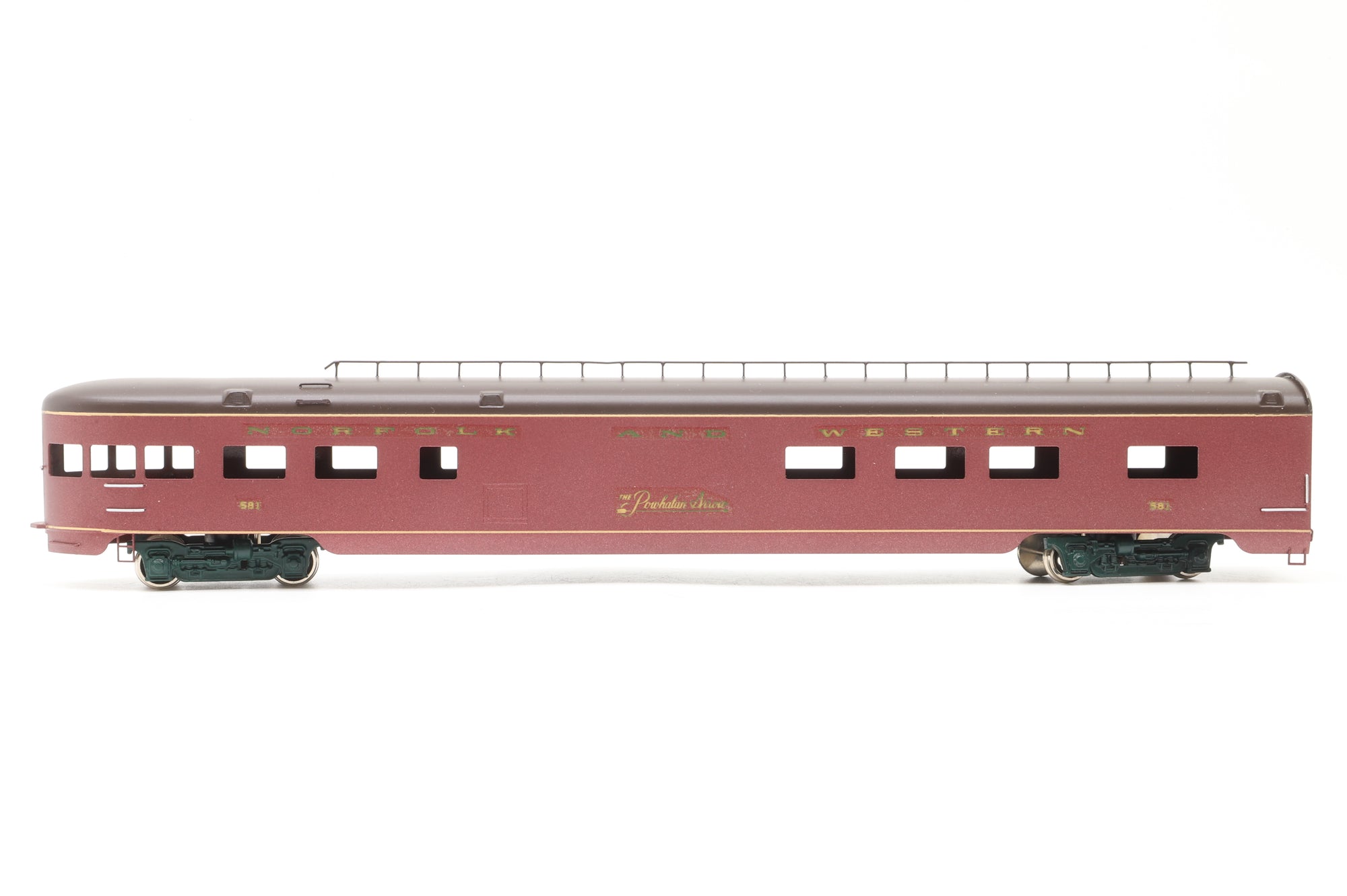 Sunset Models HO Brass Rake of Northern & Western Coaches, Custom Painted & Transferred