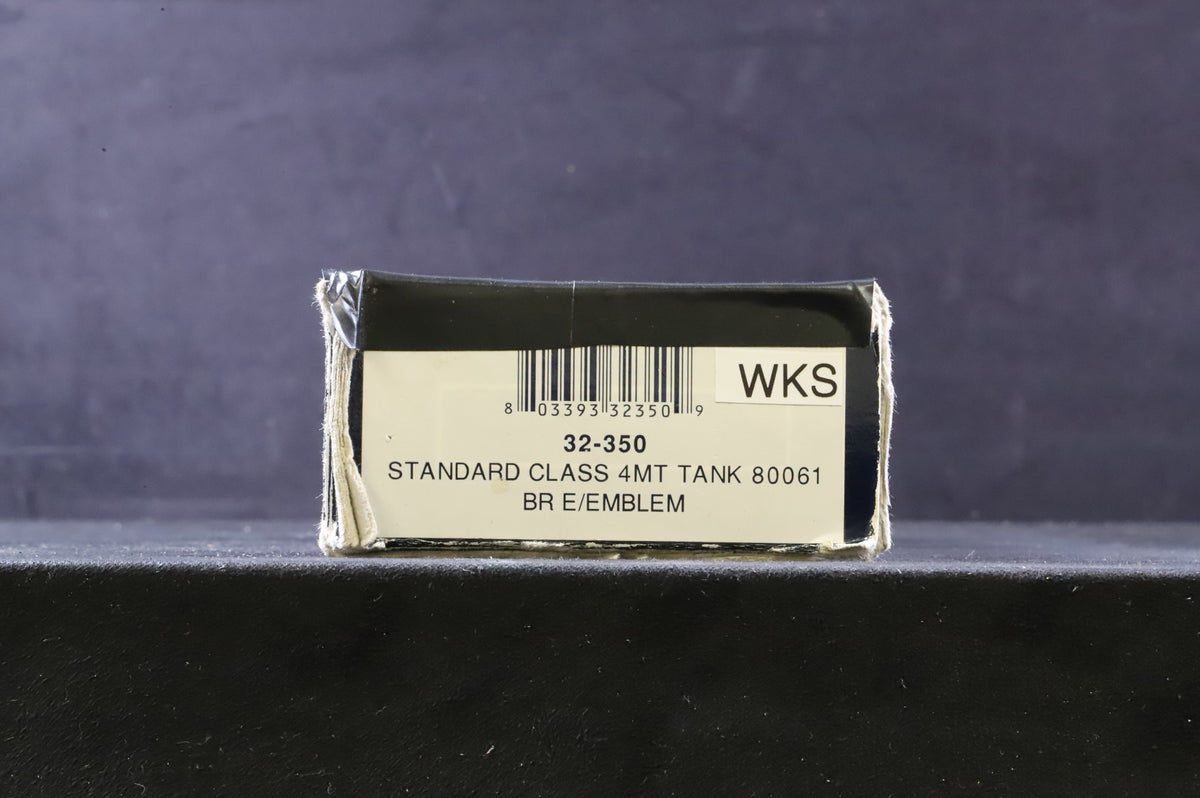 WORKSHOP Bachmann OO 32-350 Standard Class 4MT 80126 in Lined BR Black w/ Late Crests - Weathered