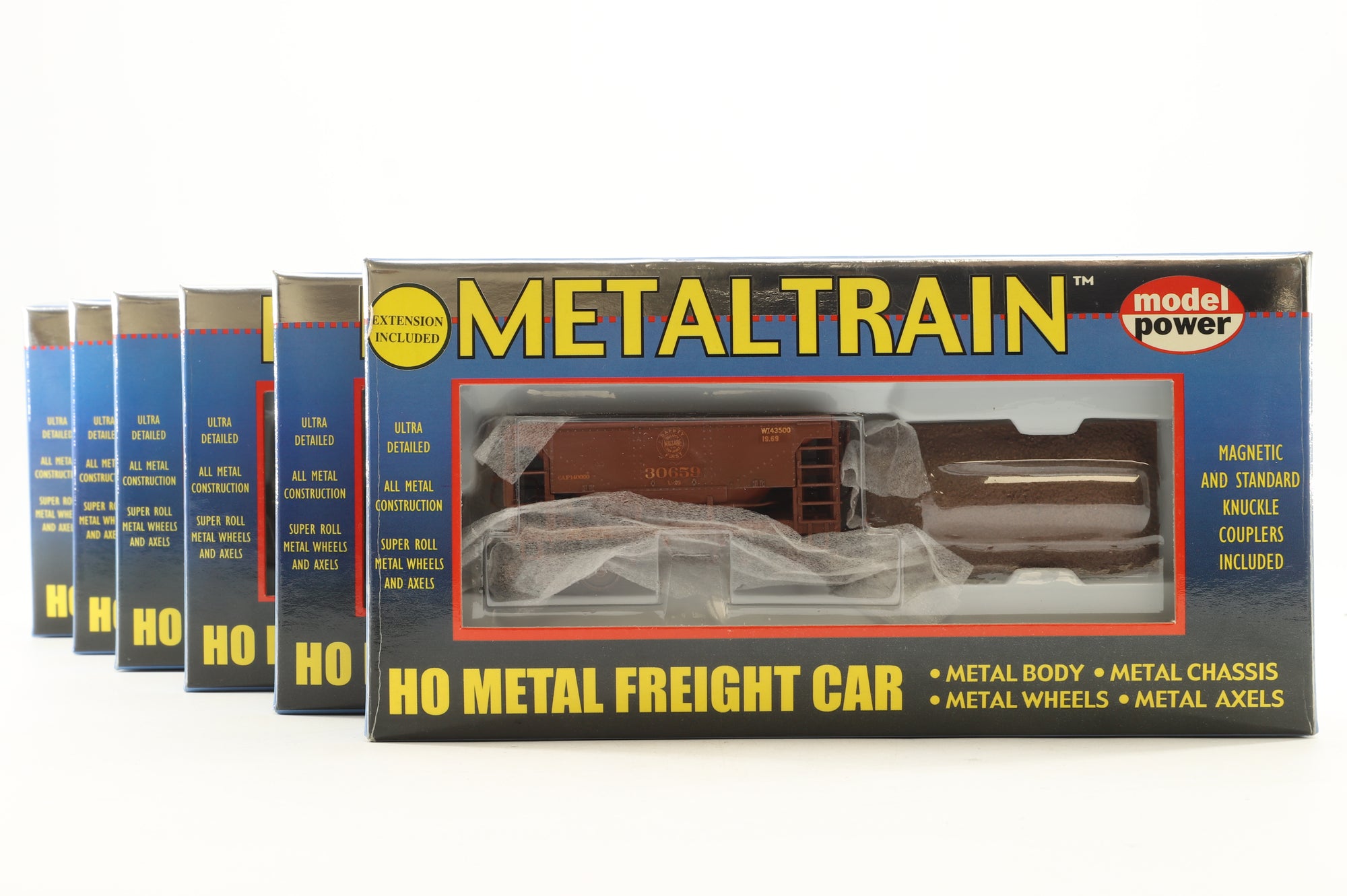 Model Power HO 1908 Rake Of 6 U-29 Metal Ore Cars Pro Renumbered & Weathered
