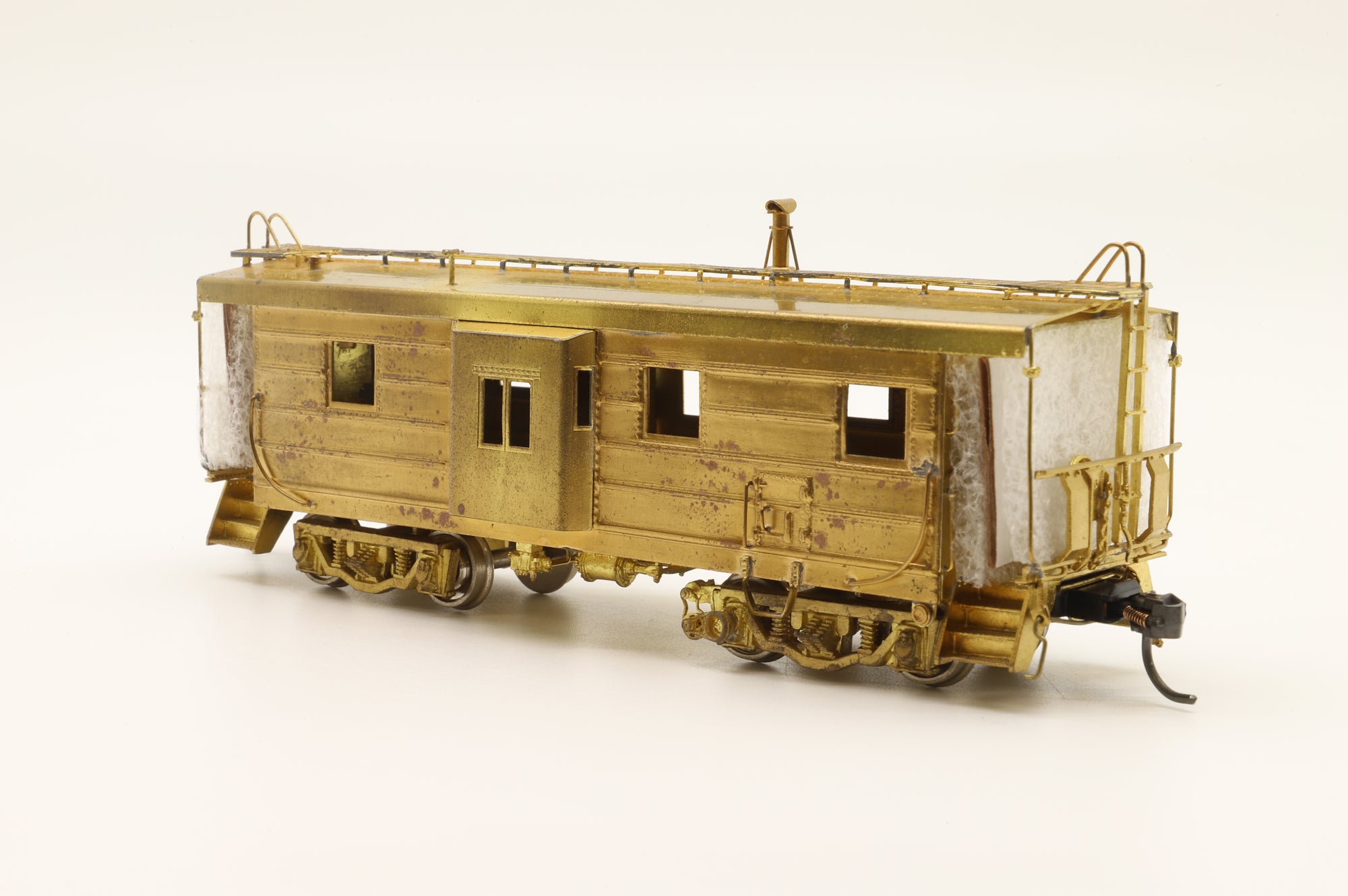 Overland Models HO Brass 1177 Milwaukee Bay Window Caboose w/ Drop Centre Trucks Unpainted