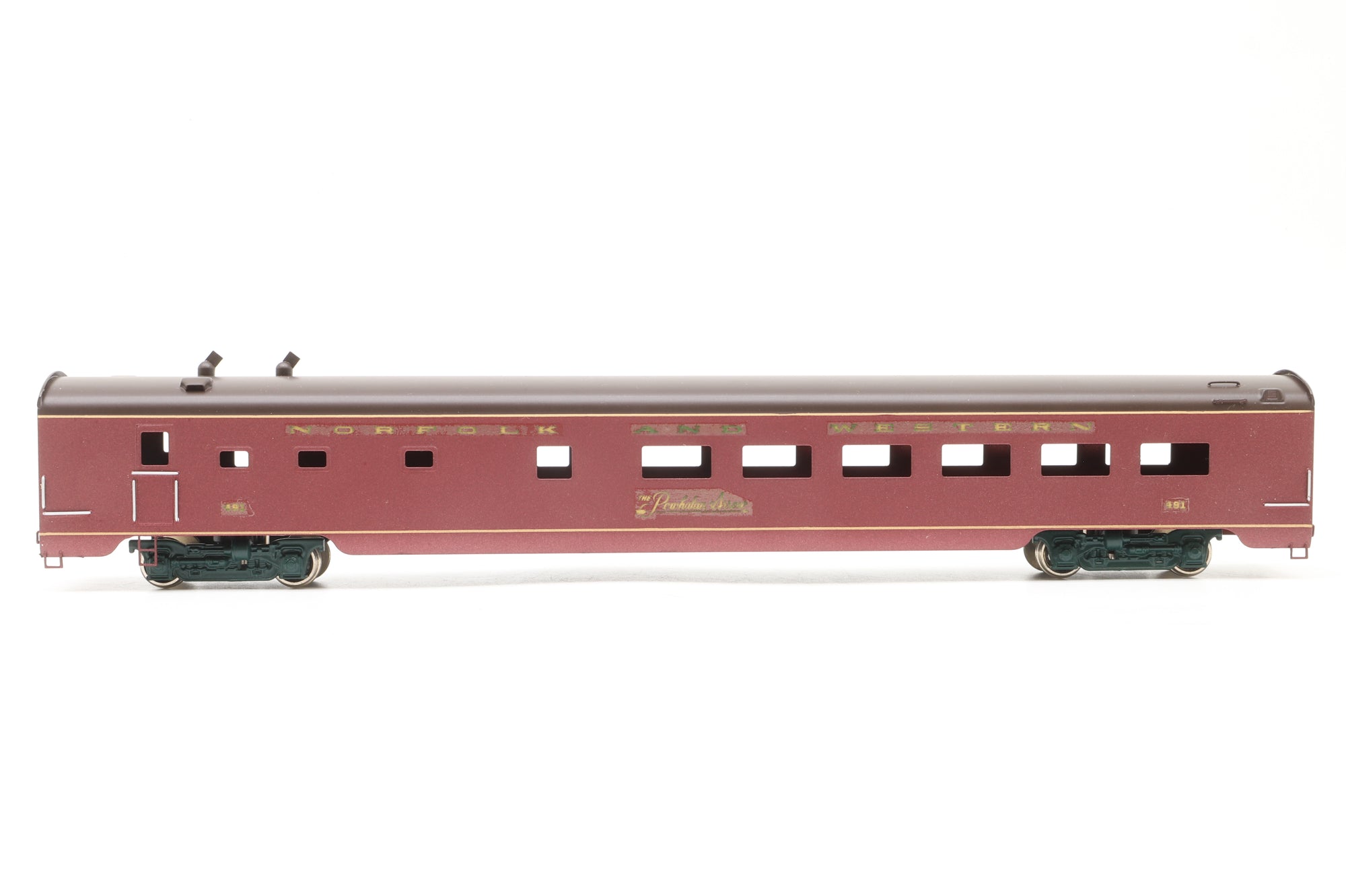 Sunset Models HO Brass Rake of Northern & Western Coaches, Custom Painted & Transferred
