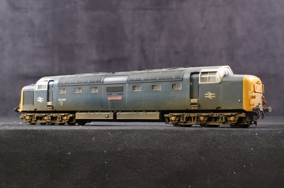 Bachmann OO Class 55 &#39;55009&#39; &#39;Alycidon&#39; BR Blue Weathered, Renamed &amp; Renumbered