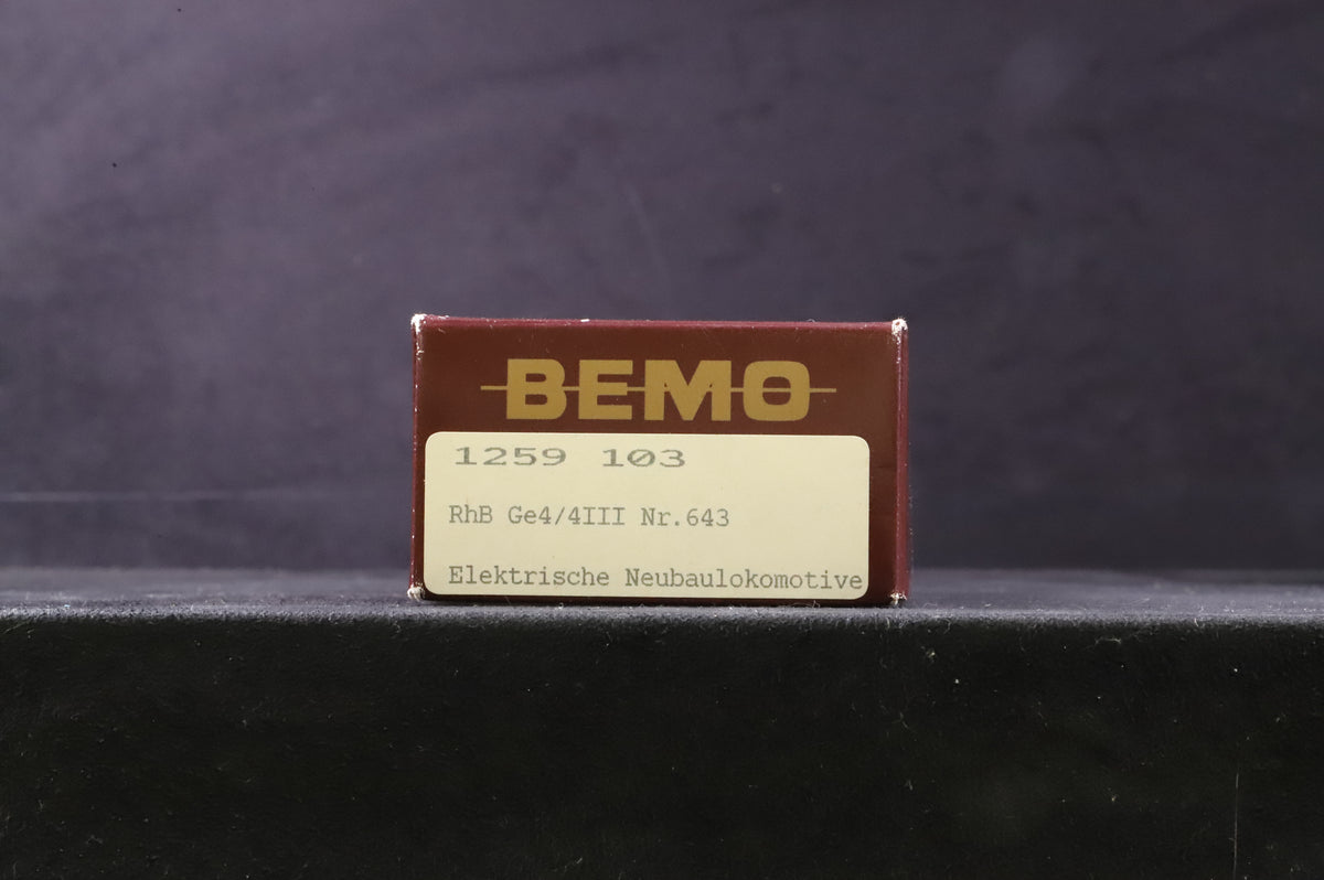 Bemo HOm 1259 103 Class 4/4 III &#39;Lenzerheide&#39; 652 Rhaetian Railway