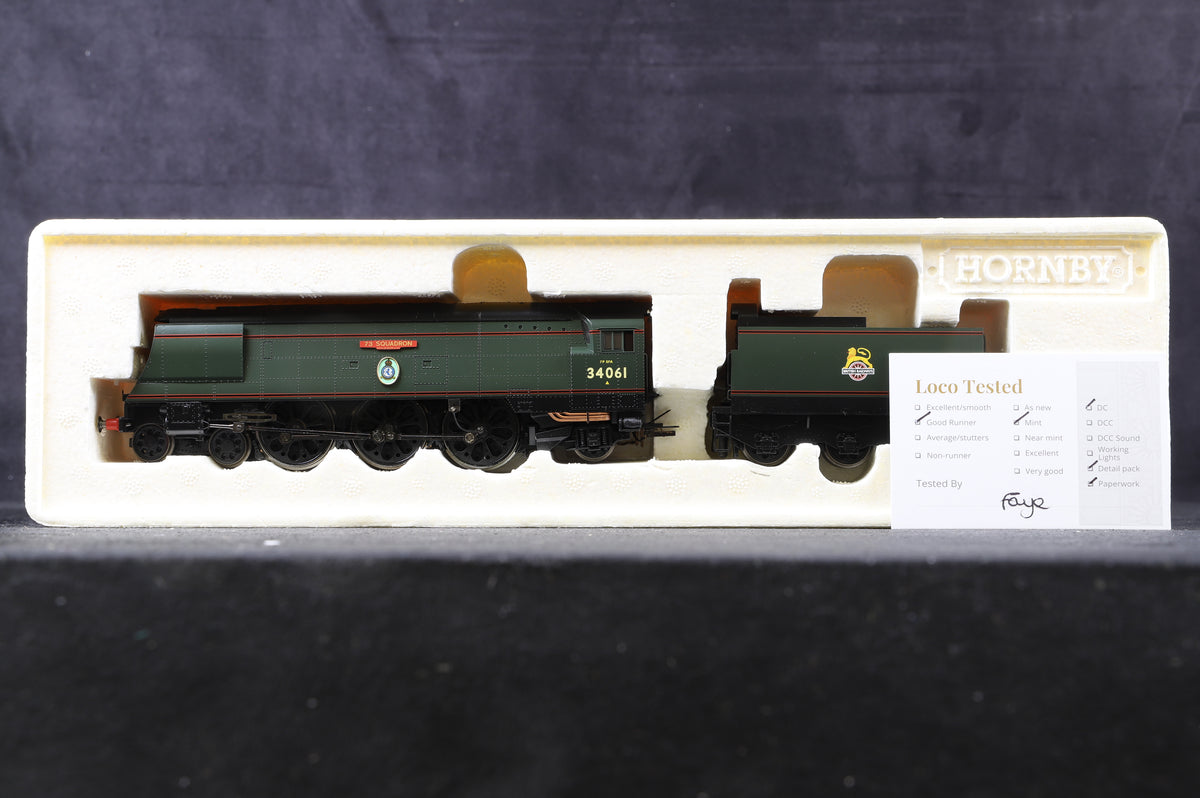 Hornby OO R2316 Battle of Britain Class &#39;34061&#39; &#39;73 Squadron&#39; BR Lined Green E/C