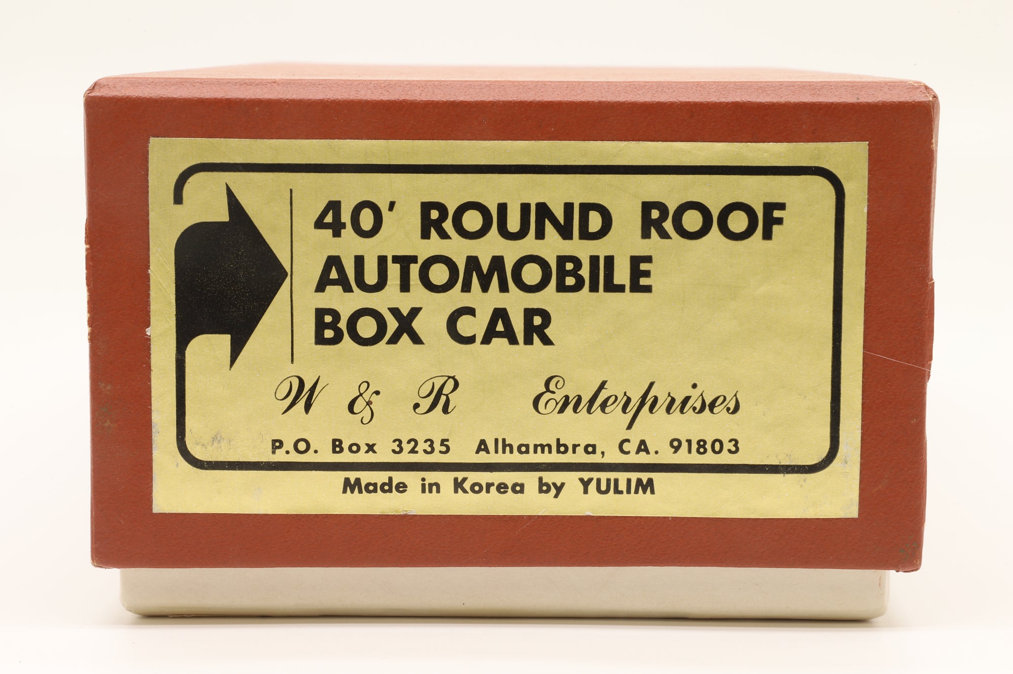 Yulim/W&R Enterprises HO 40' Round Roof Automobile Box Car, Brass Custom Painted & Transferred