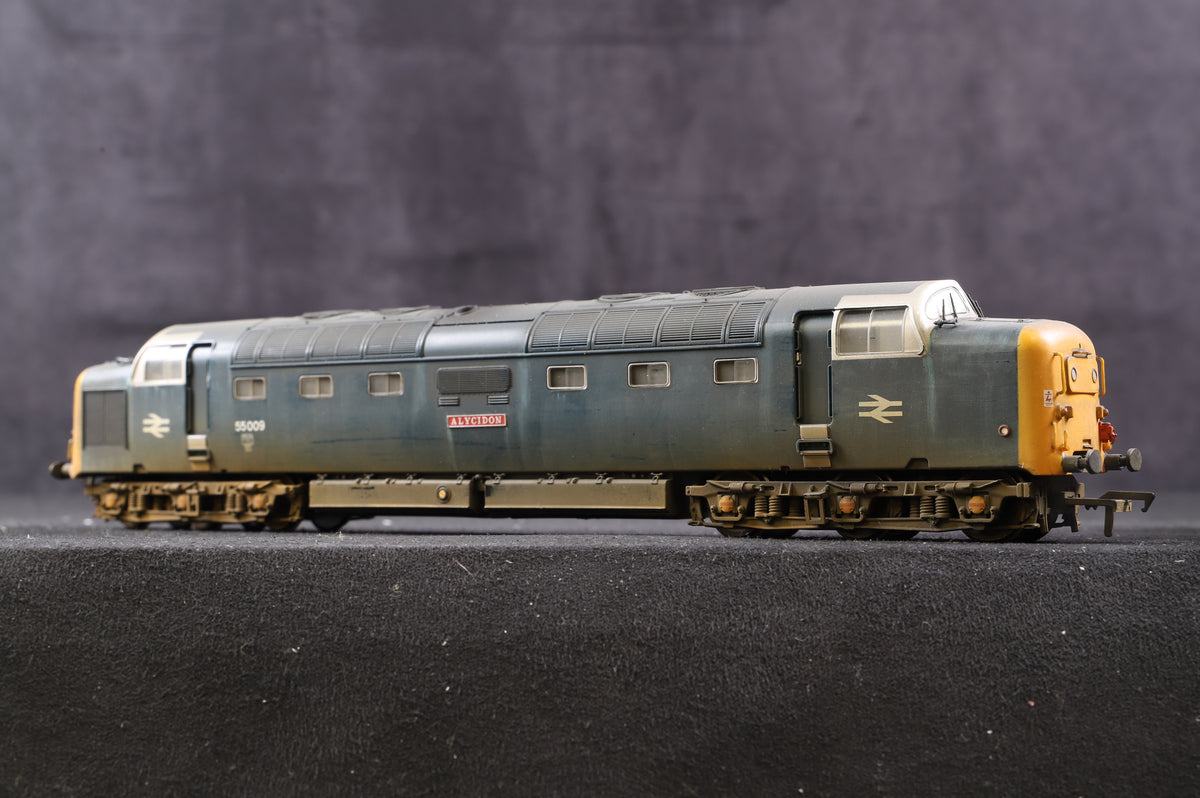 Bachmann OO Class 55 &#39;55009&#39; &#39;Alycidon&#39; BR Blue Weathered, Renamed &amp; Renumbered