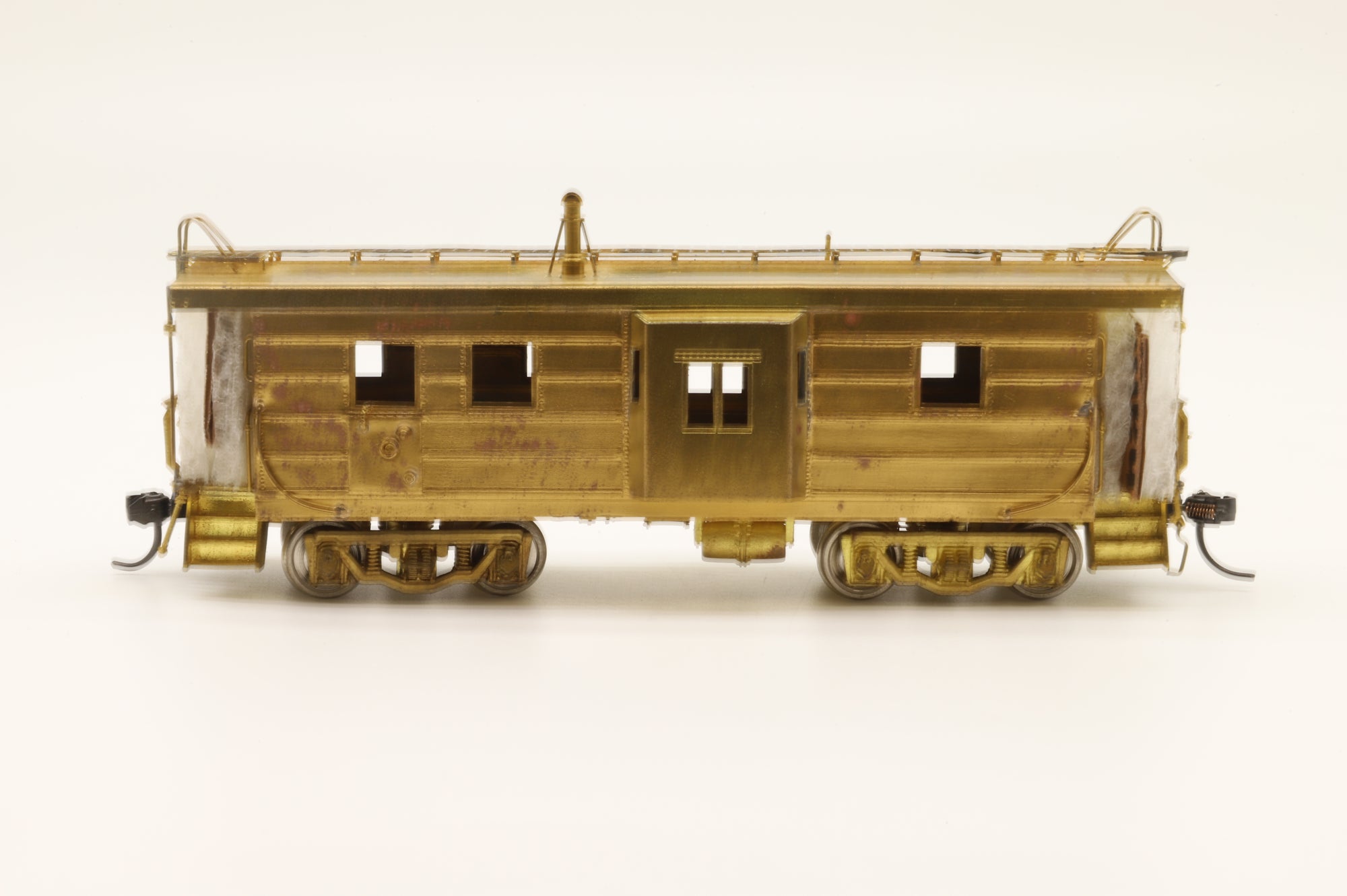 Overland Models HO Brass 1177 Milwaukee Bay Window Caboose w/ Drop Centre Trucks Unpainted