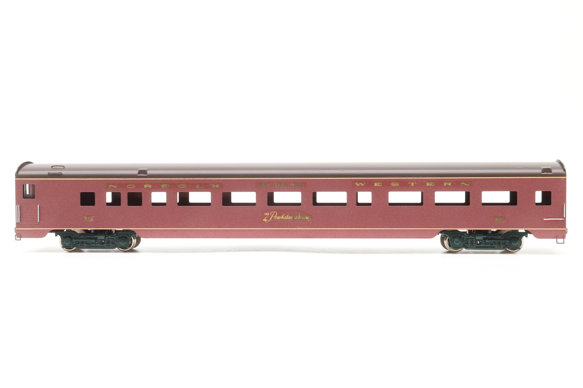 Sunset Models HO Brass Rake of Northern & Western Coaches, Custom Painted & Transferred