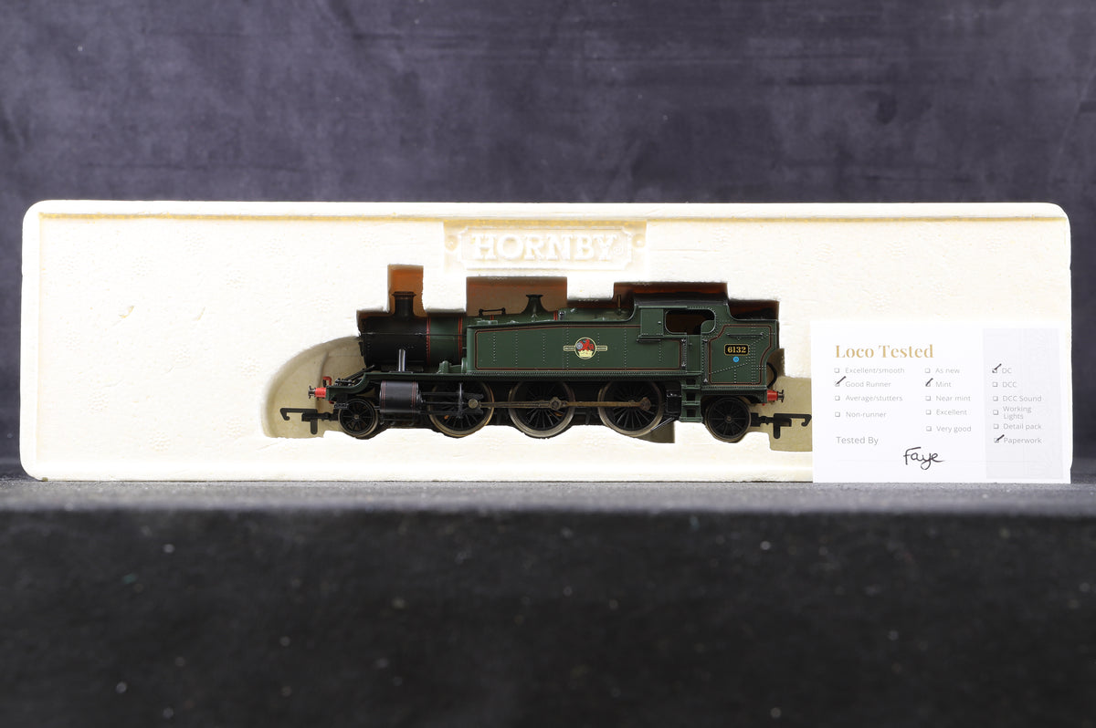 Hornby OO R2357A Class 61xx &#39;6132&#39; BR Lined Green L/C