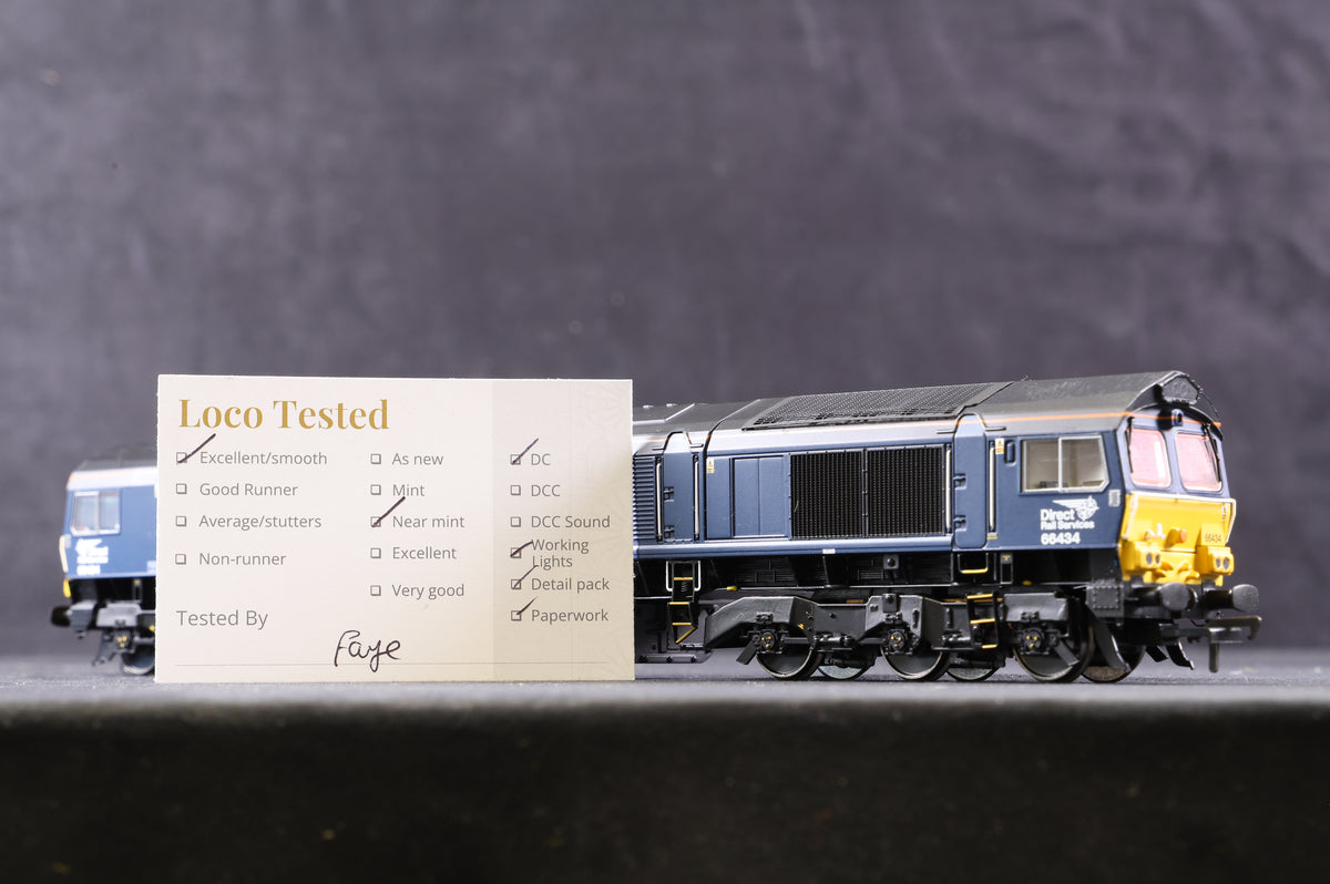 Bachmann OO 32-982 Class 66 Diesel &#39;66434&#39; DRS Plain Blue Compass