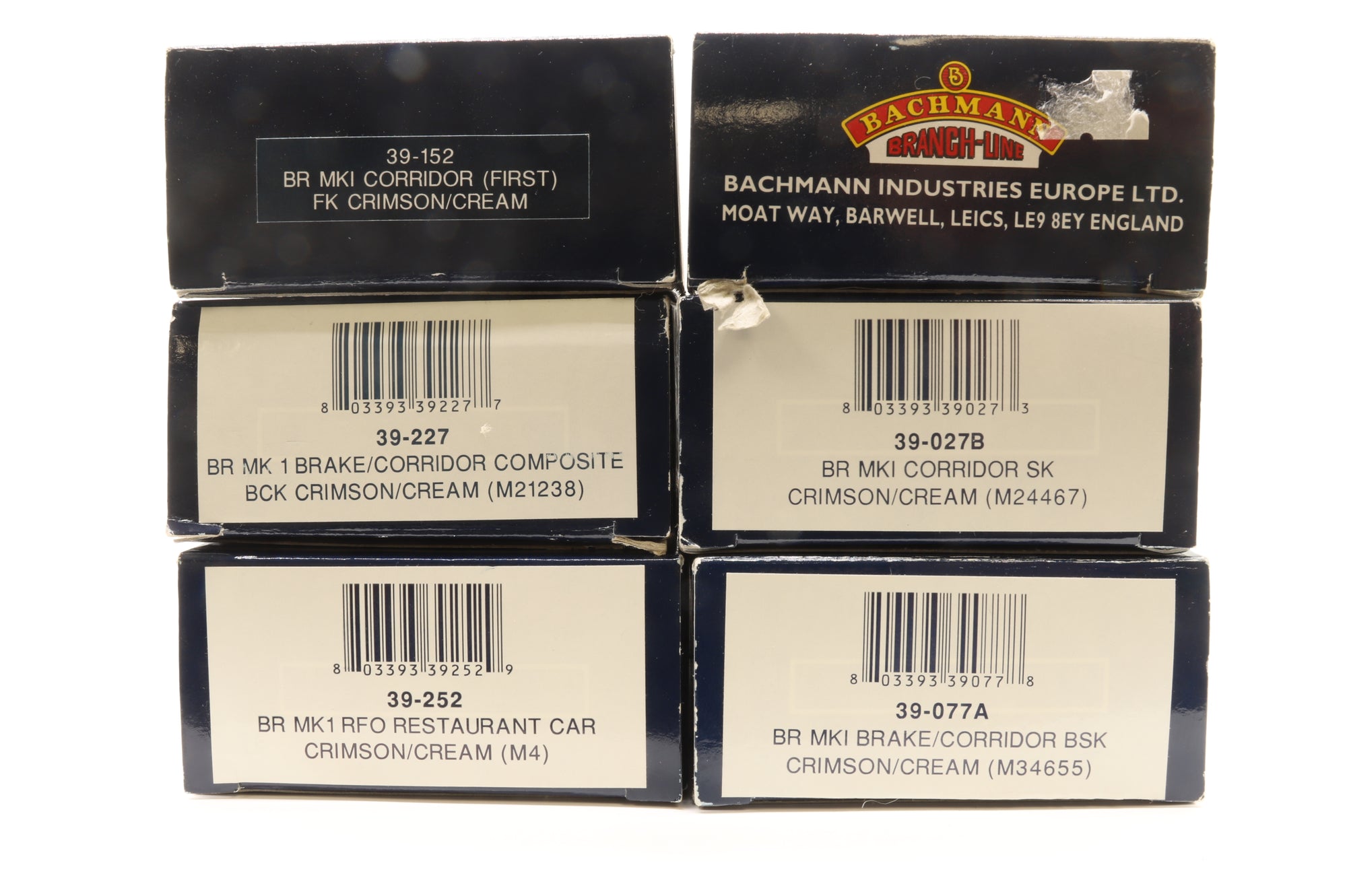 Bachmann OO Rake Of 6 BR Mk1 Crimson & Cream Coaches Inc 39-177, 39-027, 39-077A, 39-152, 39-227 & 39-252
