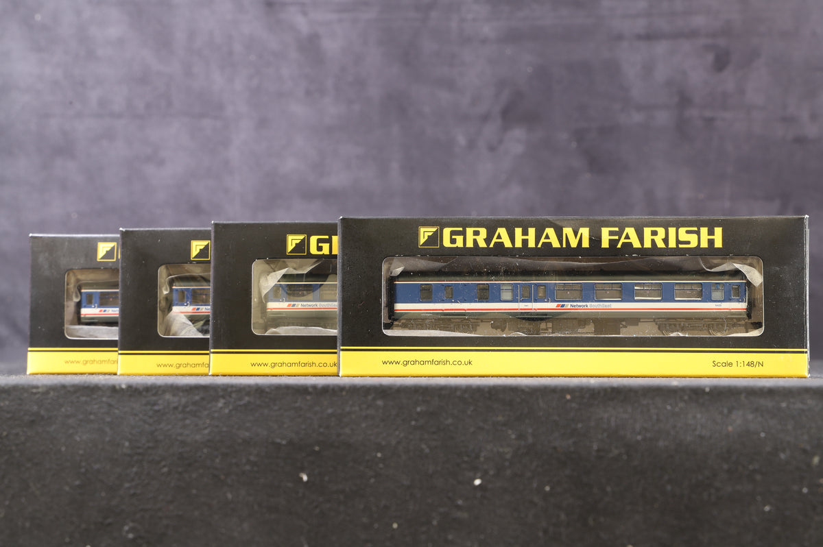 Graham Farish N Rake of 4 Network Southeast Mk2A Coaches, Inc. 374-682 &amp; 3 x 374-711