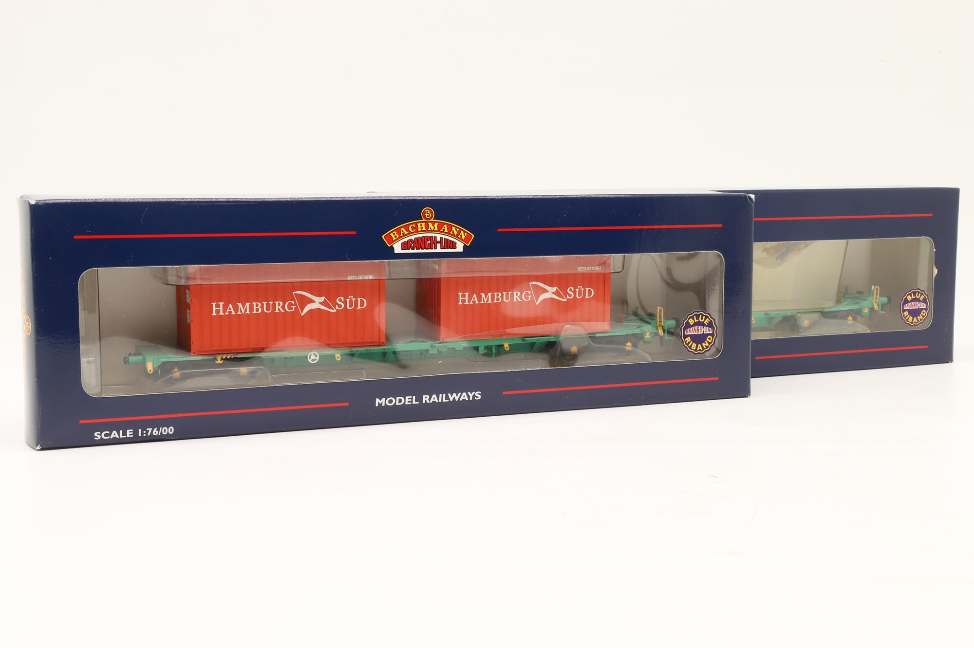 Bachmann OO 37-310 Twin Pack Intermodal Bogie Wagons With 2 20ft ISO Containers Wagons
