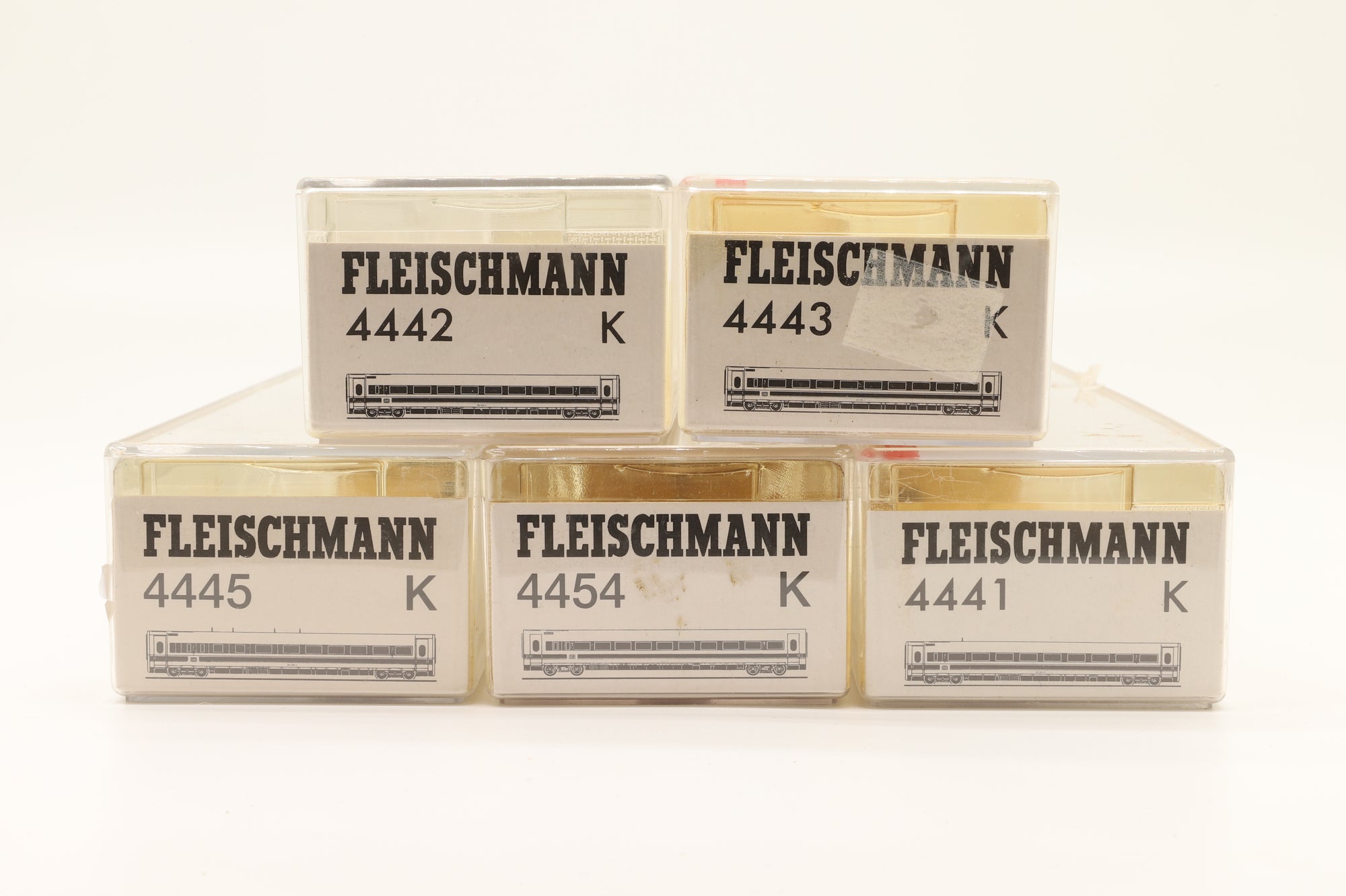 Fleischmann HO Rake Of 5 DB ICE Coaches Inc. 4441, 4454, 4443, 4445 & 4442