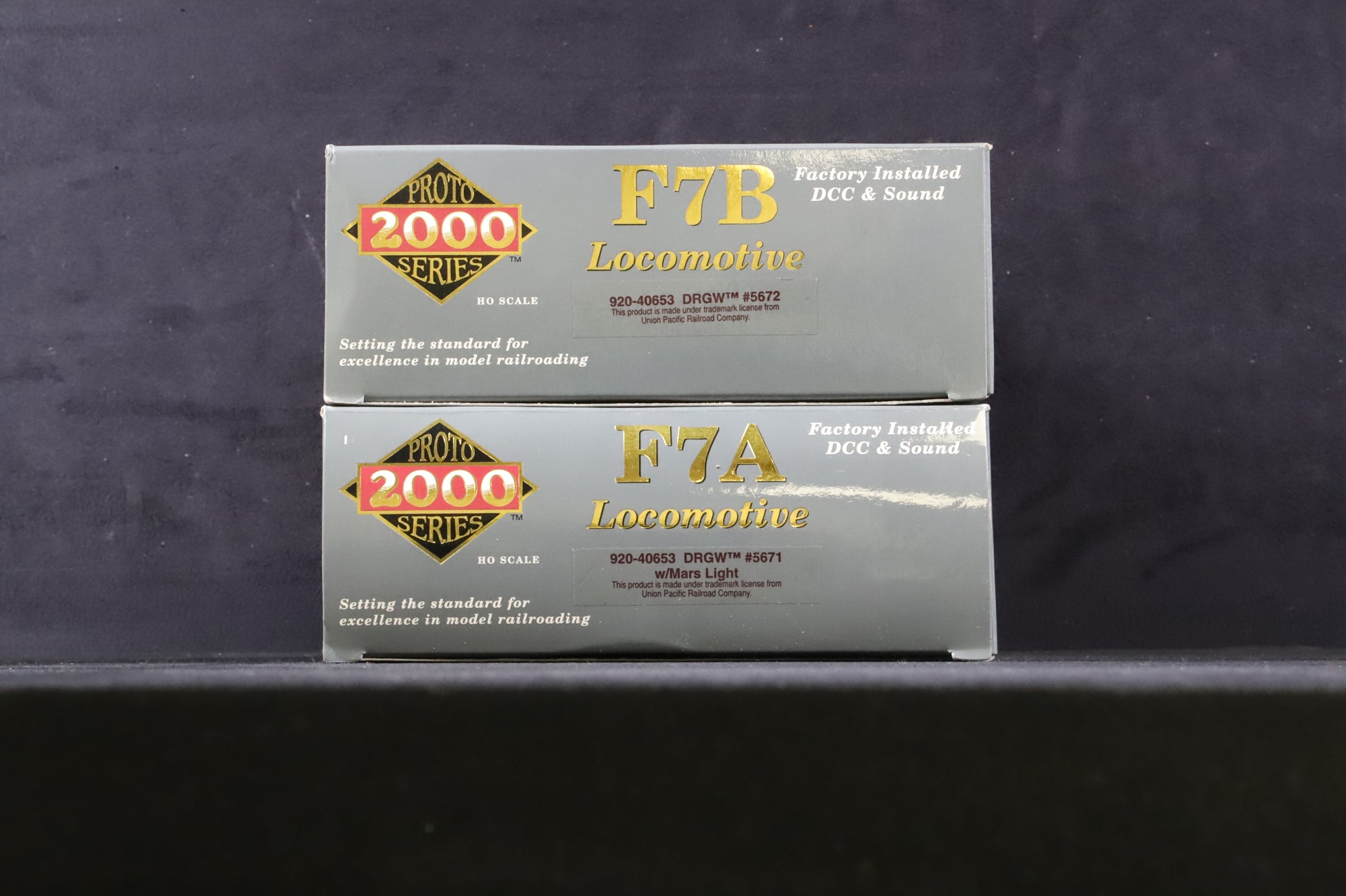 Proto 2000 HO 920-40653 F7A/B Units 5671/5672 in DRGW Yellow - DCC Sound