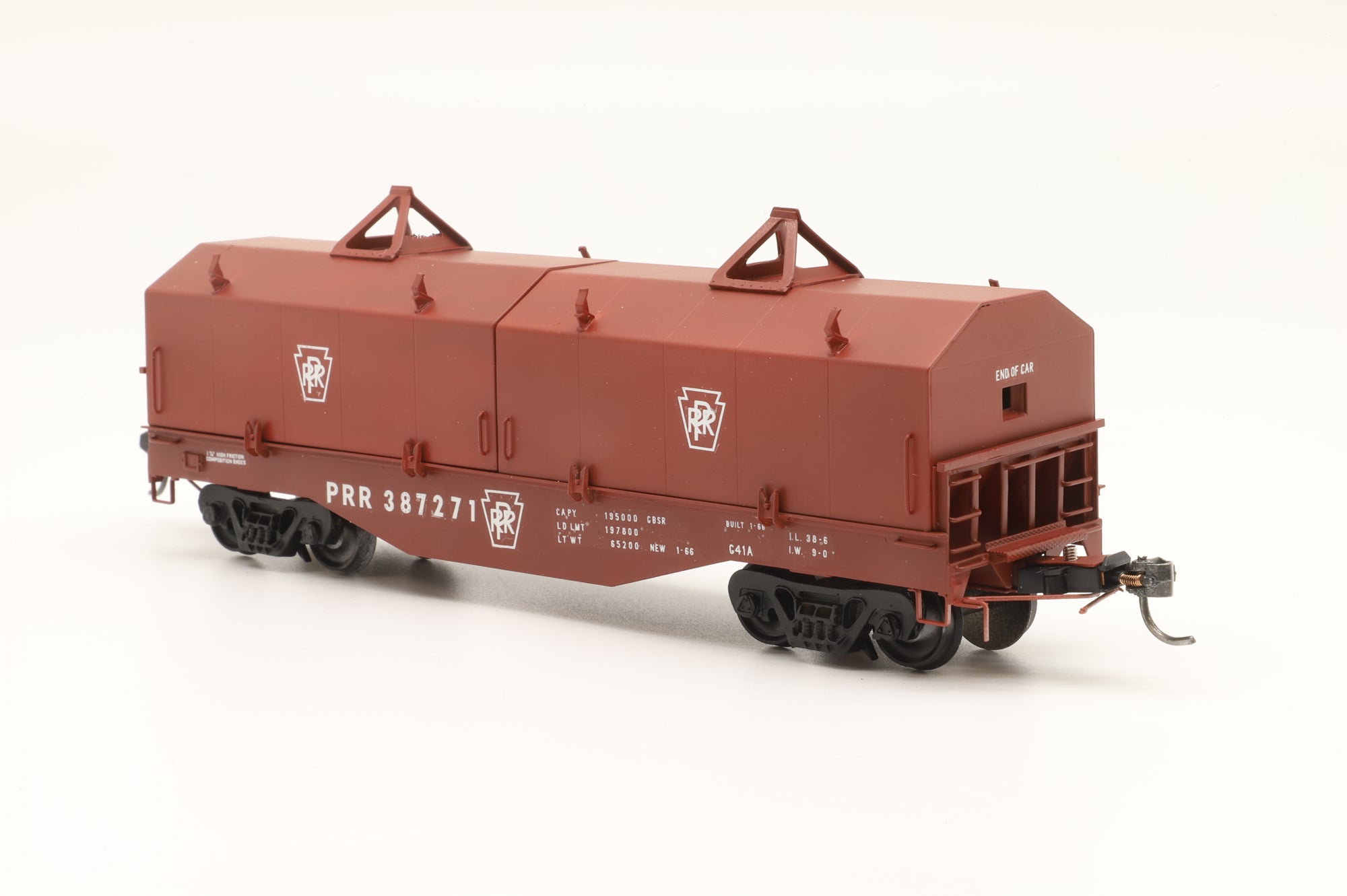 Woosung Brass Models/Rail Works Ltd HO PRR G-41 Steel Coil Car, Custom Painted Brass