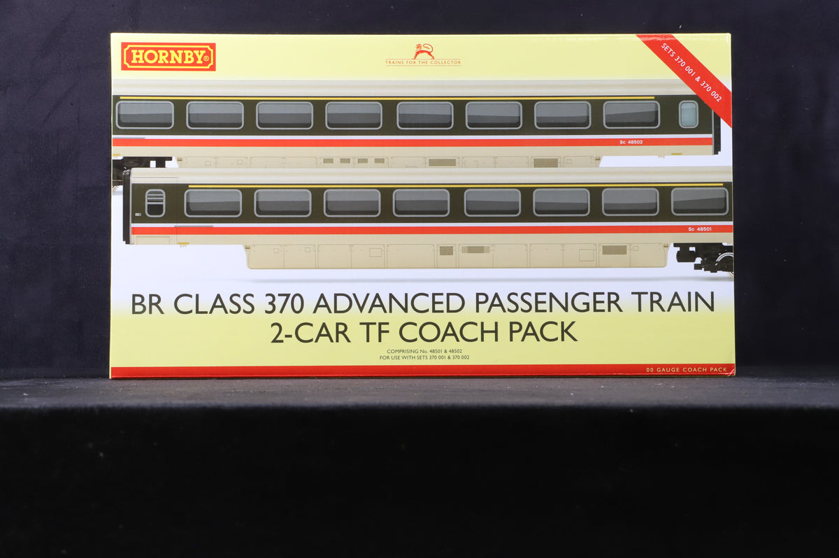 Hornby OO R40014 BR Class 370 Advanced Passenger Train 2-Car TF Coach Pack, &#39;48501&#39; &amp; &#39;48502&#39;